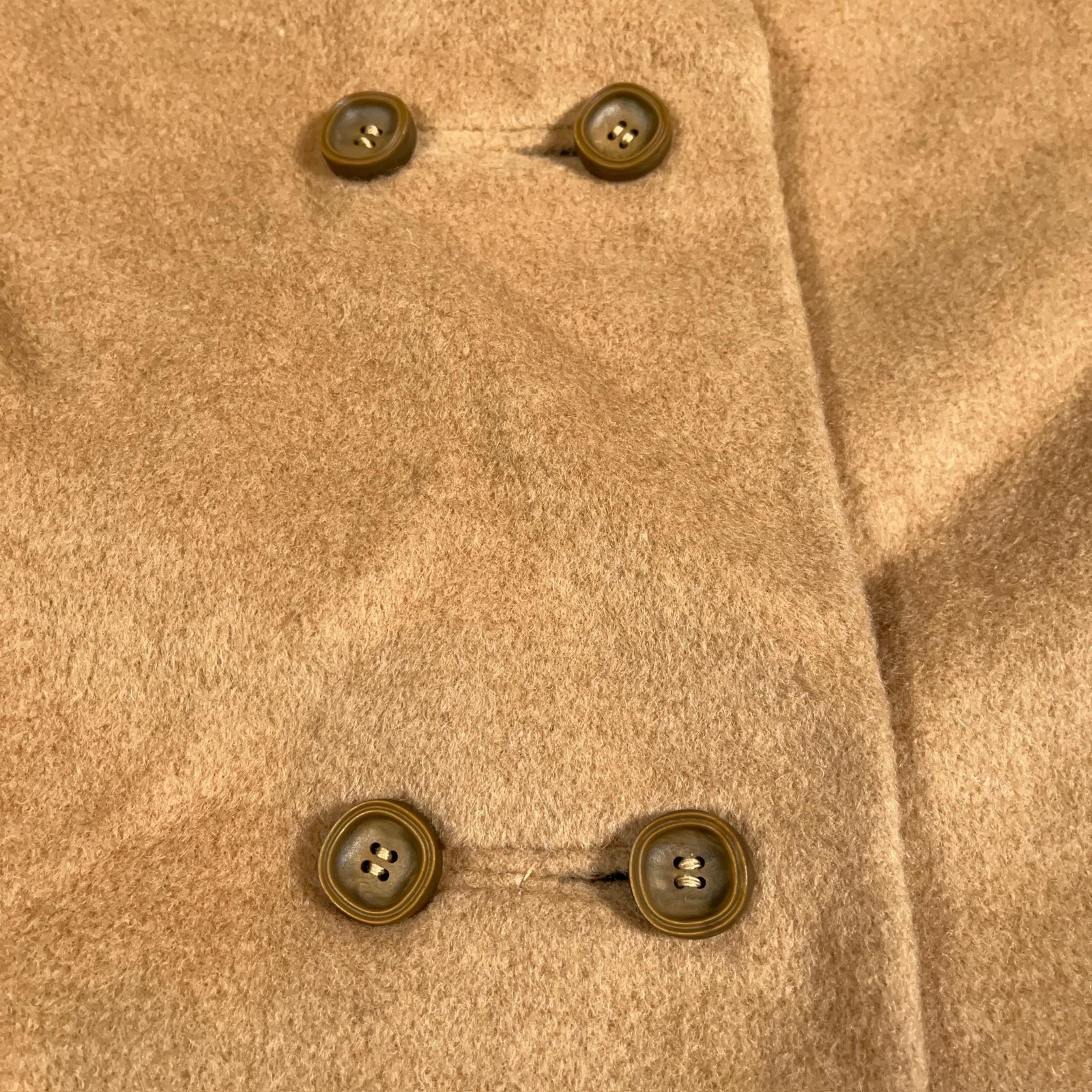 True Vintage Nordstrom Coat Womens Medium Camel Hair Leopard Collar Peacoat 60s