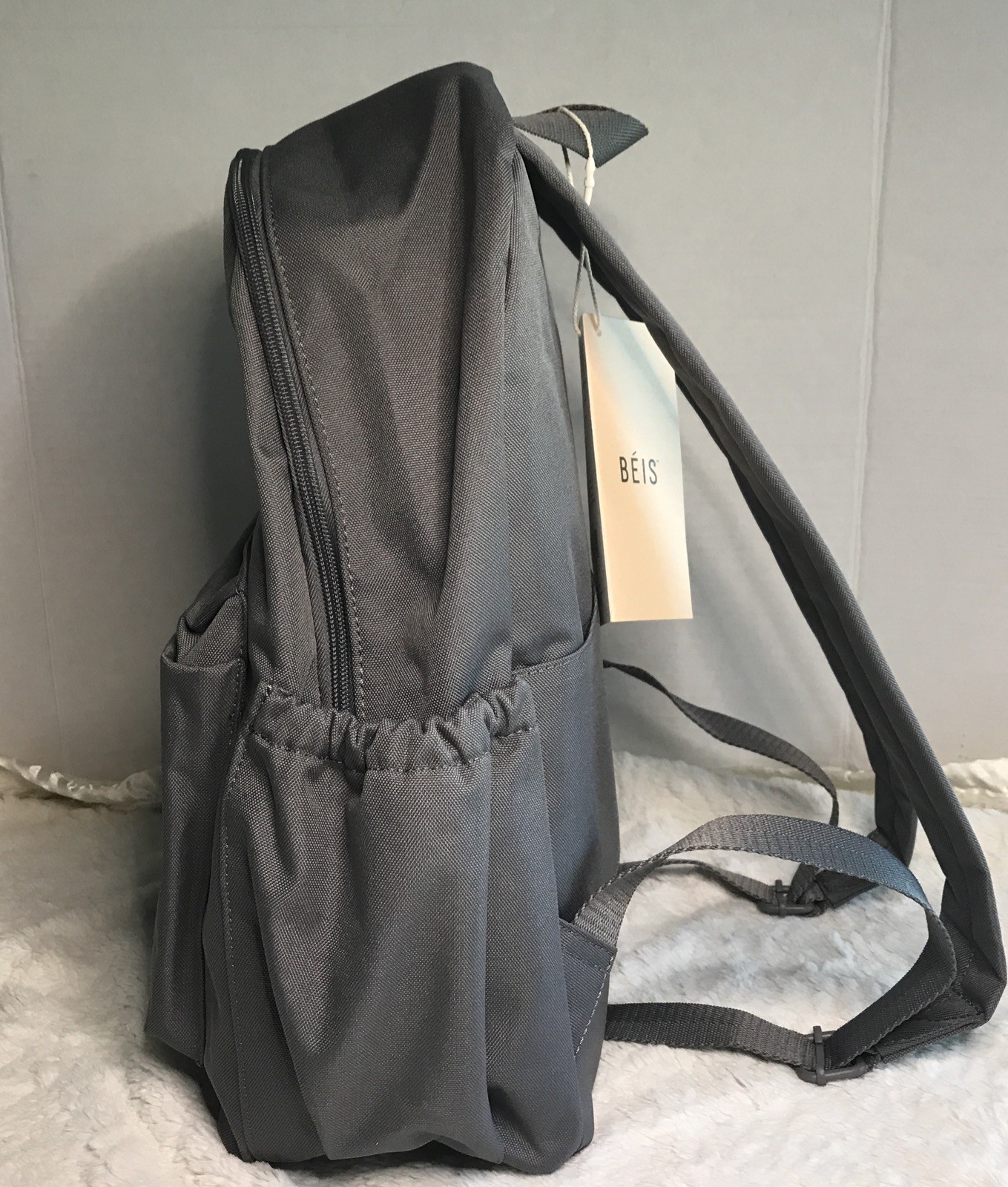 BEIS The BEISics GRAY Backpack Laptop & Trolley Friendly Minimalist NWT