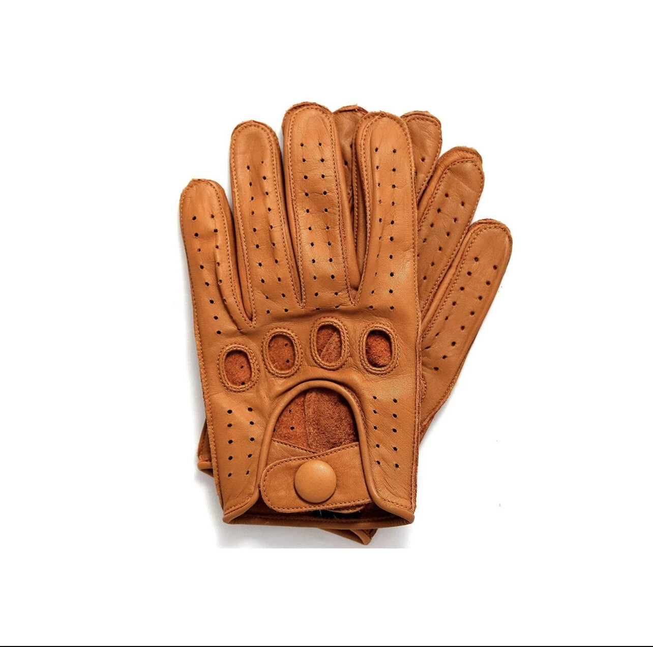 Driving Gloves Car Motorcycle Biker Genuine Leather Police Driver Glove Brown
