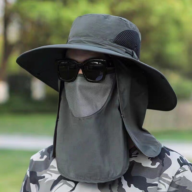 Sun Hat Wide Brim UV Protection Bucket Cap For Camping Hiking Fishing Safari Men