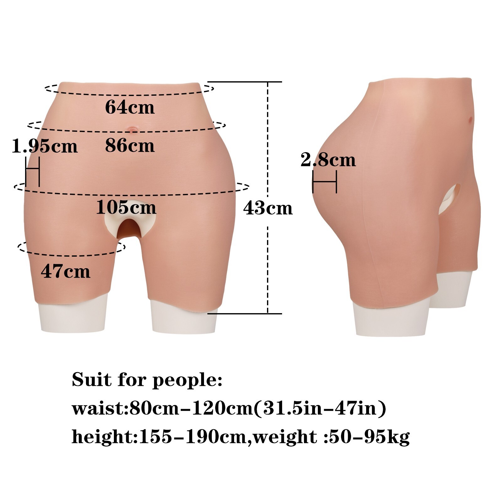 Dokier Realistic Silicone Hip Shaping Pants Buttocks Enhancer Shapewear Panties