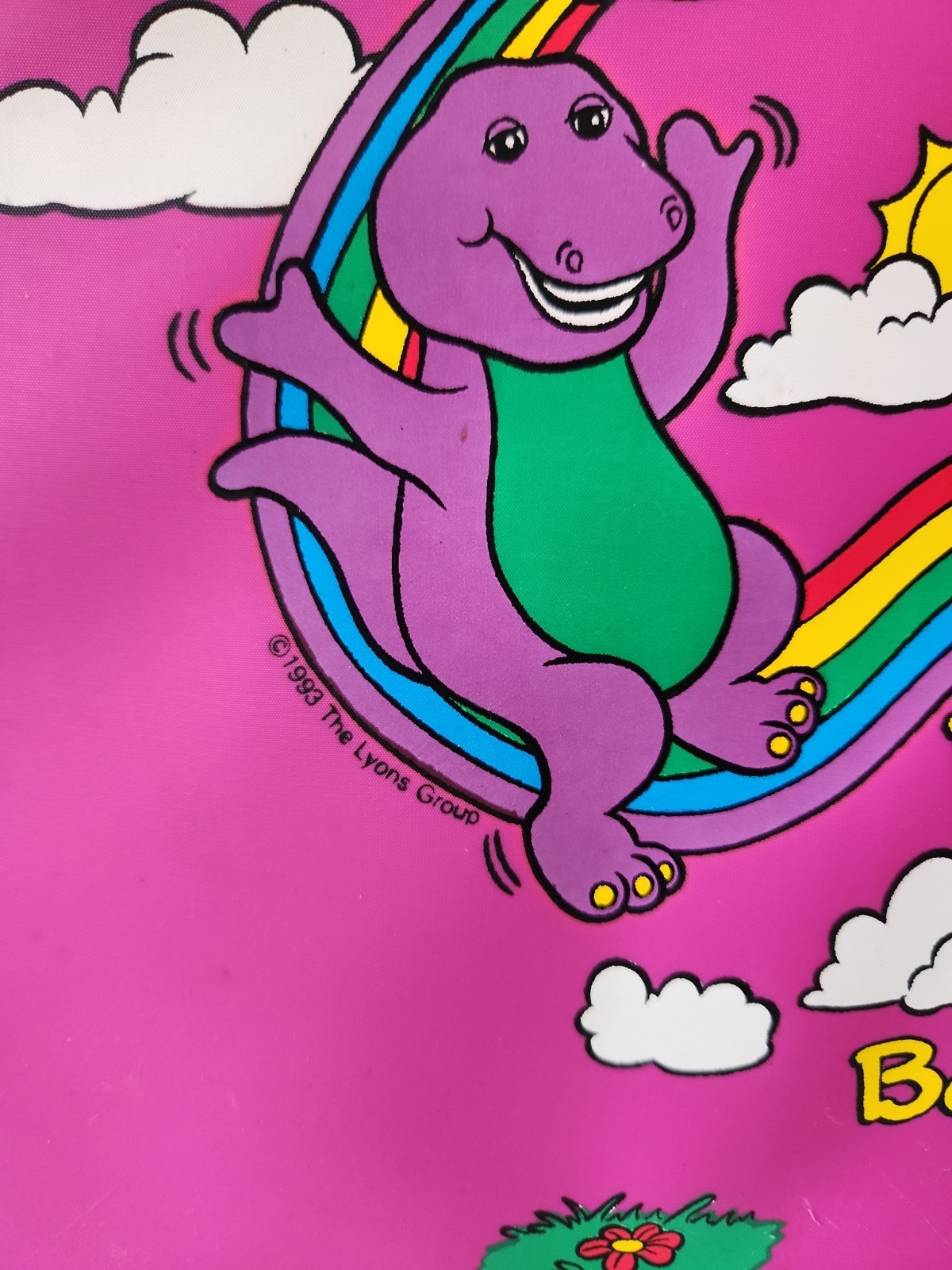 Vintage Barney & Baby Bob Kids Suitcase Multicolors 13×10.5 Inches