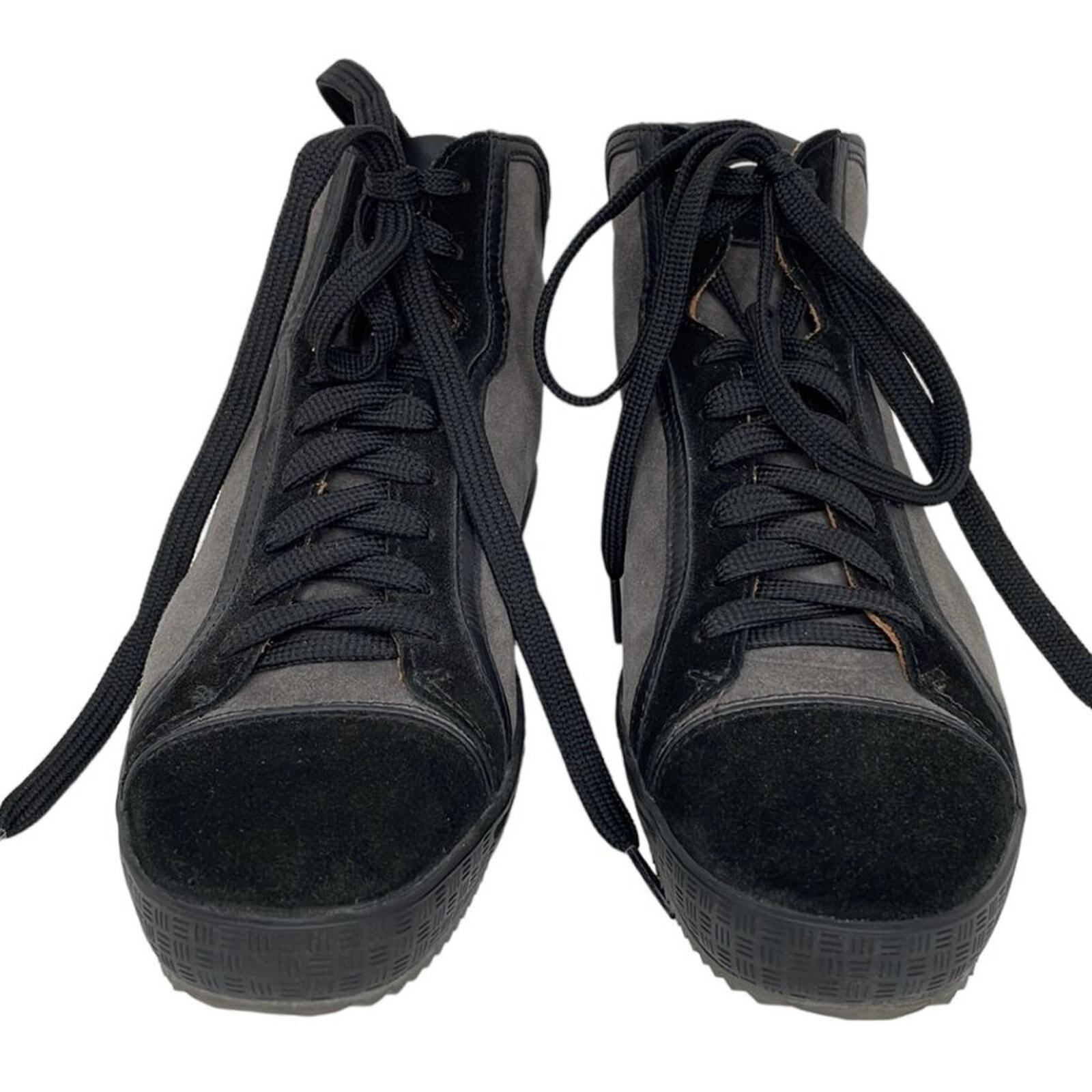 Alberto Guardiani Sneakers Shoes Gray Black Suede Leather Size 37