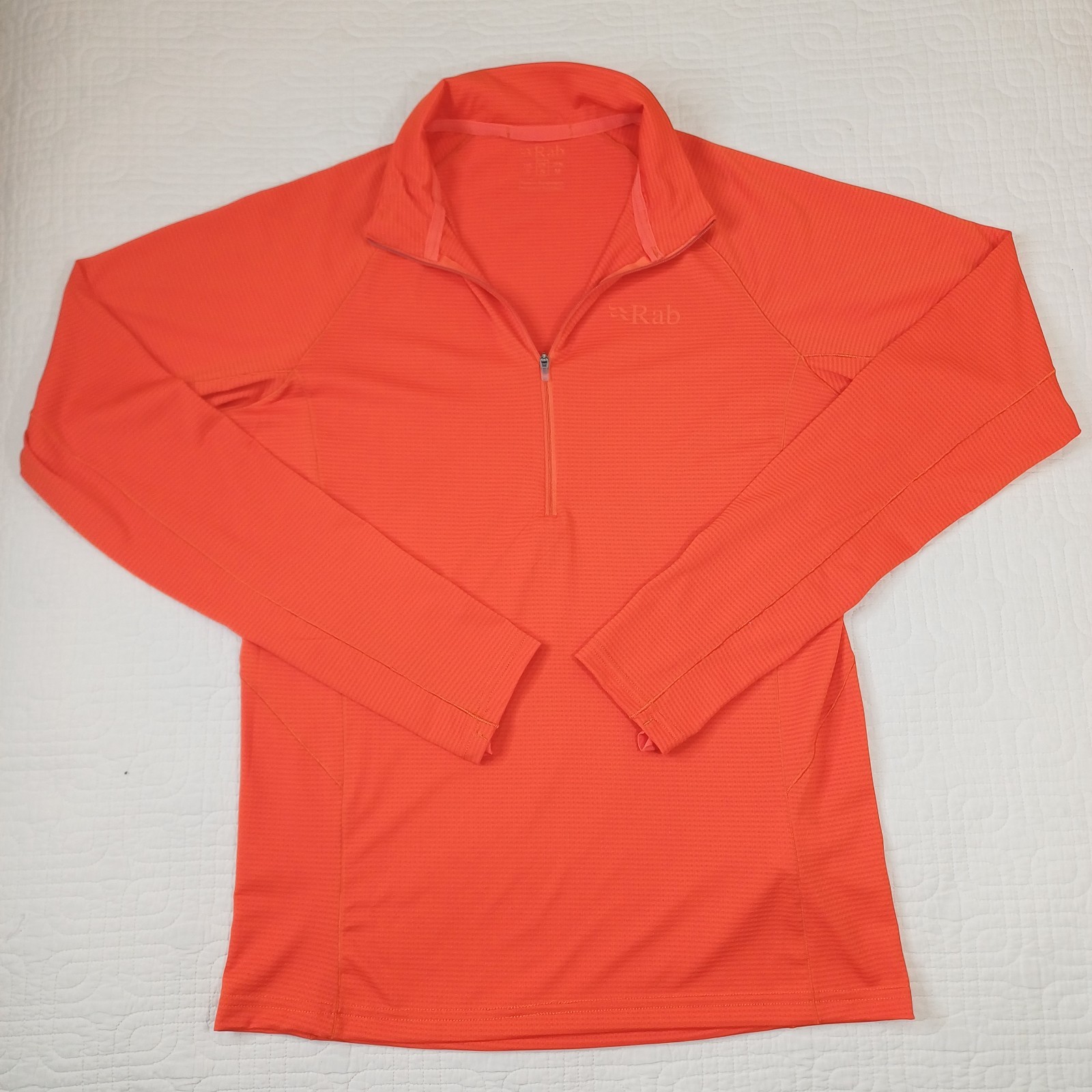 Rab Pullover Mens Small Orange 1/2 Zip Athletic Runnin Hiking Trail Lightweight