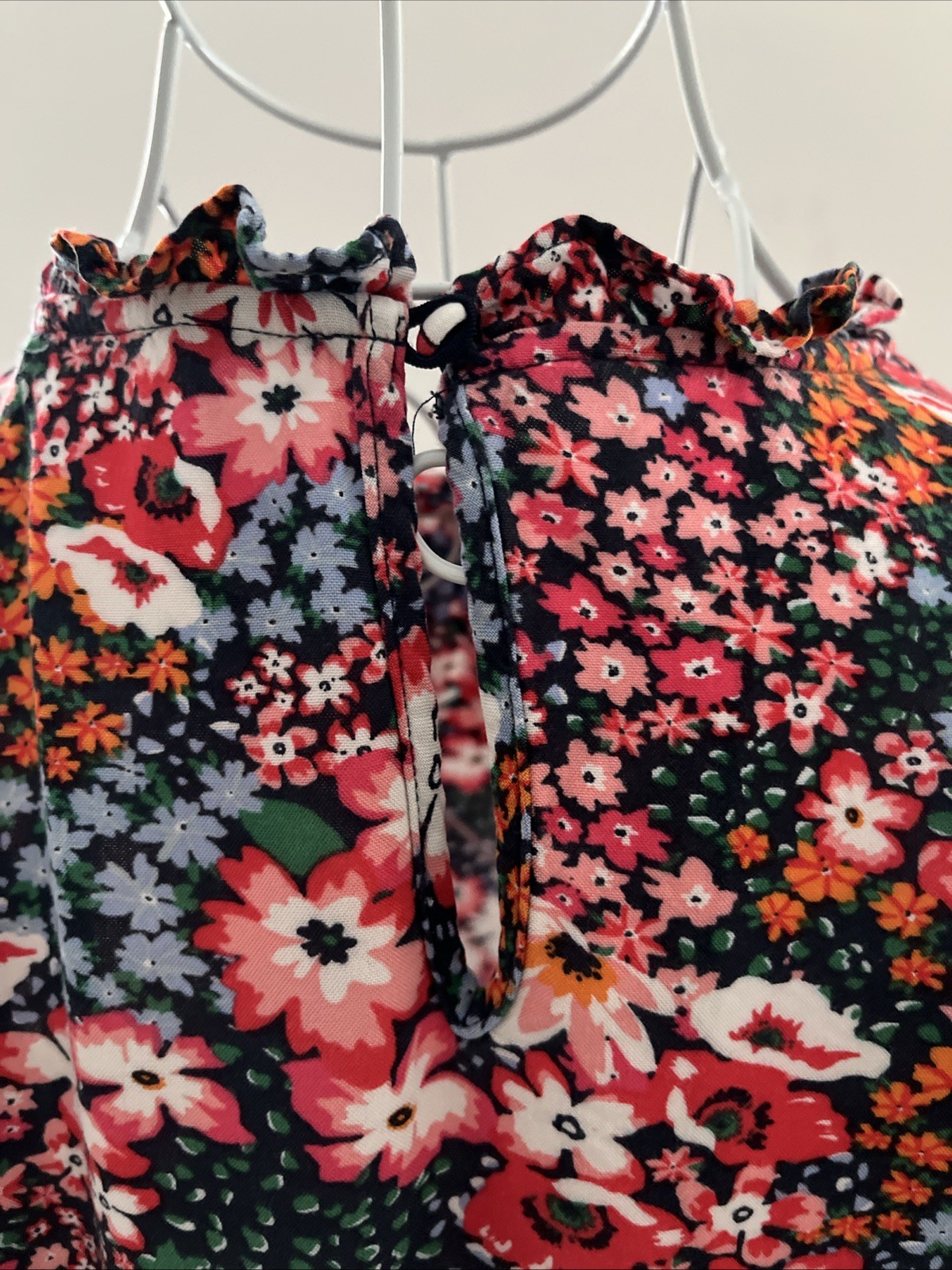 Long Sleeved Blouse M&S Pink Blue White Floral UK 10 Ladies