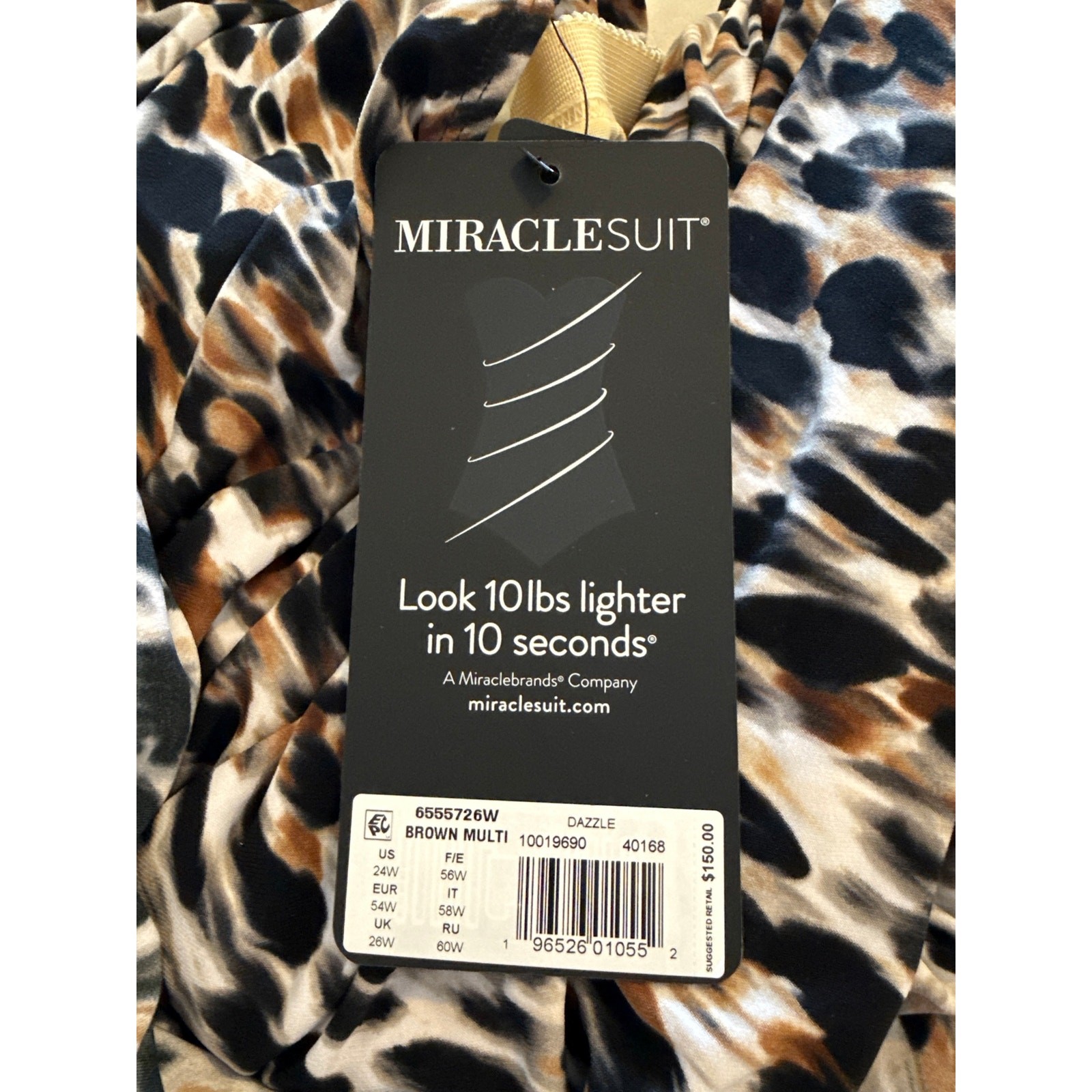 Miraclesuit Fur Realz Dazzle Tankini Top Swim 24W NWT