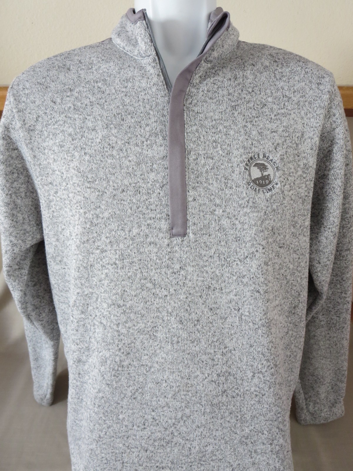 New Antigua Pebble Beach Golf Links Grey Pullover 1/4 Zip Partners N Pals Medium