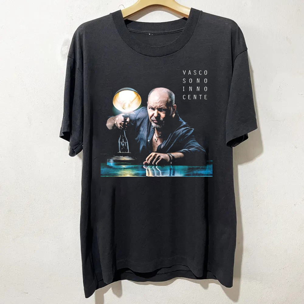 Vasco Rossi Black Cotton Shirt Full size S-5XL HL835
