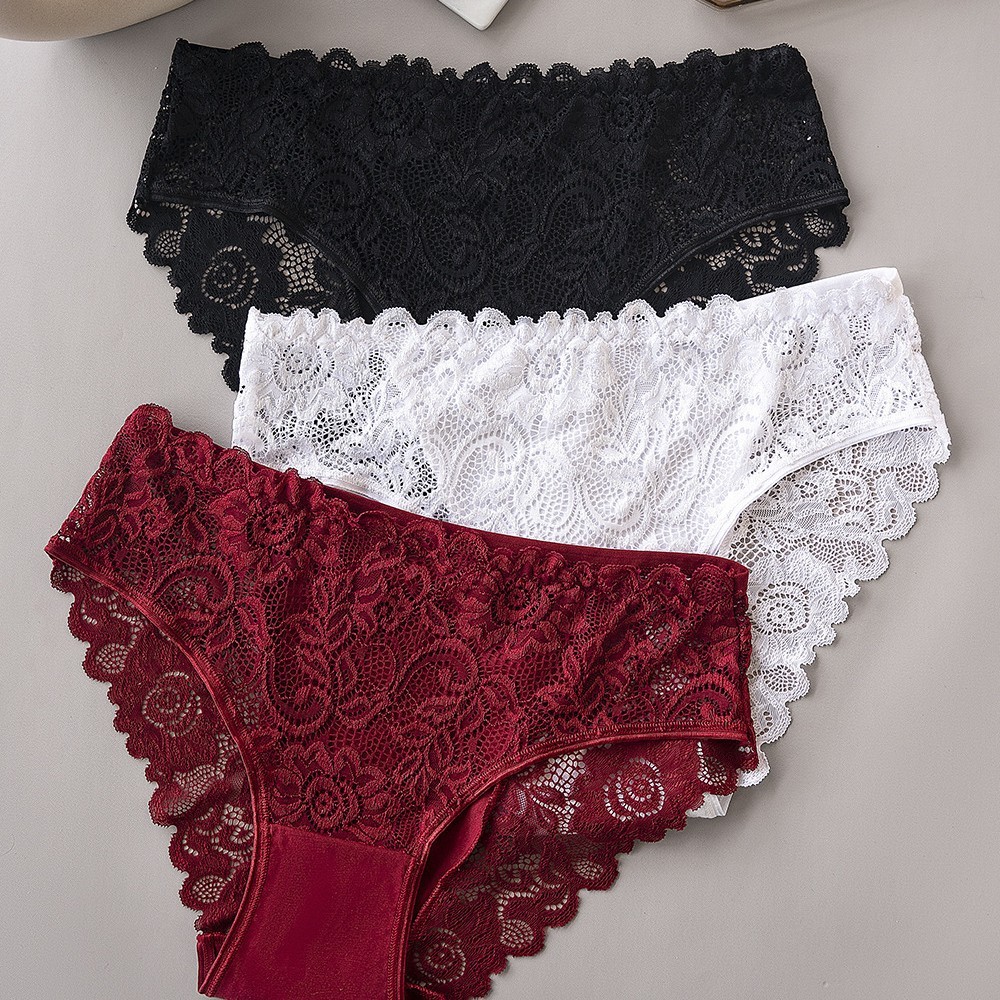 5 Pack Women’s Cotton Lace Briefs Soft Stretch Breathable Panties S-XXL