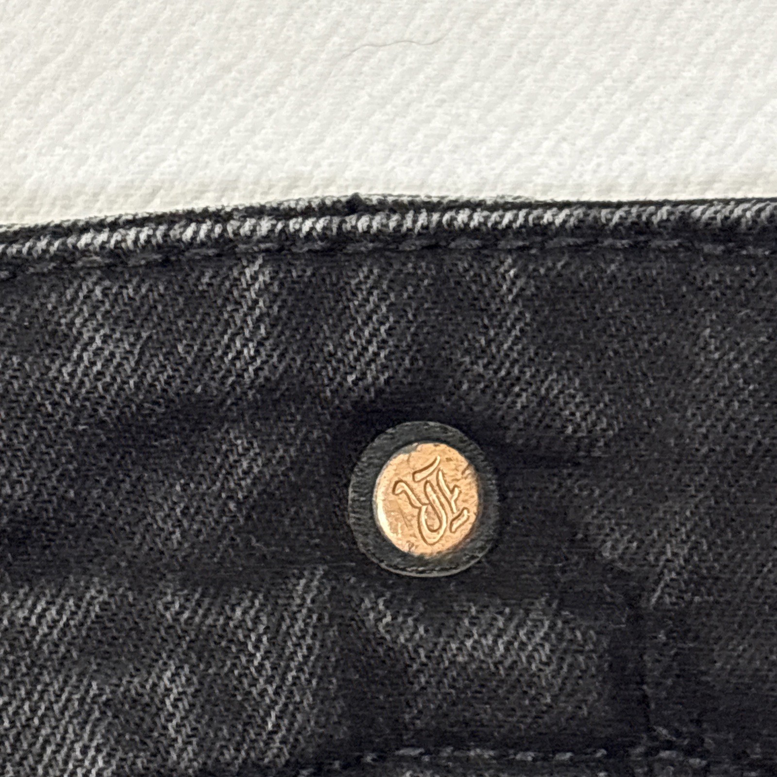 Rock Revival Ryker Jeans Mens 32×30 Slim Straight Black Biker Selvedge EUC Faded