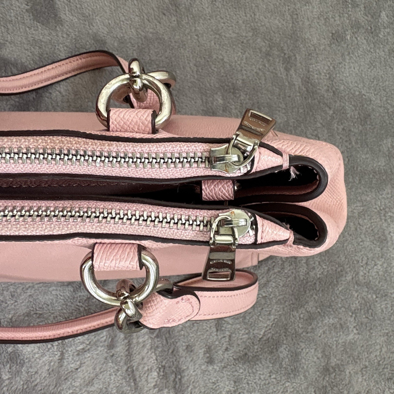 Coach Brooke Carryall Blush Pink Crossgrain Leather Satchel Bag