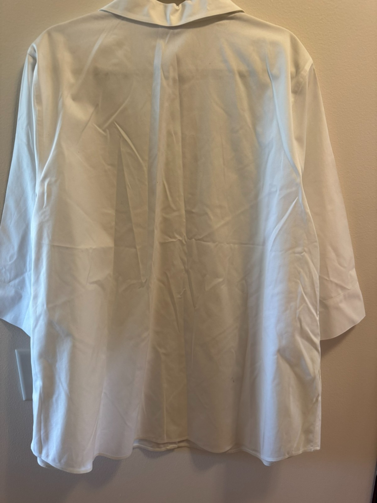 Chico’s White Button Down Shirt Womens Size 4 (20/22) XXL 3/4 Sleeve Tunic