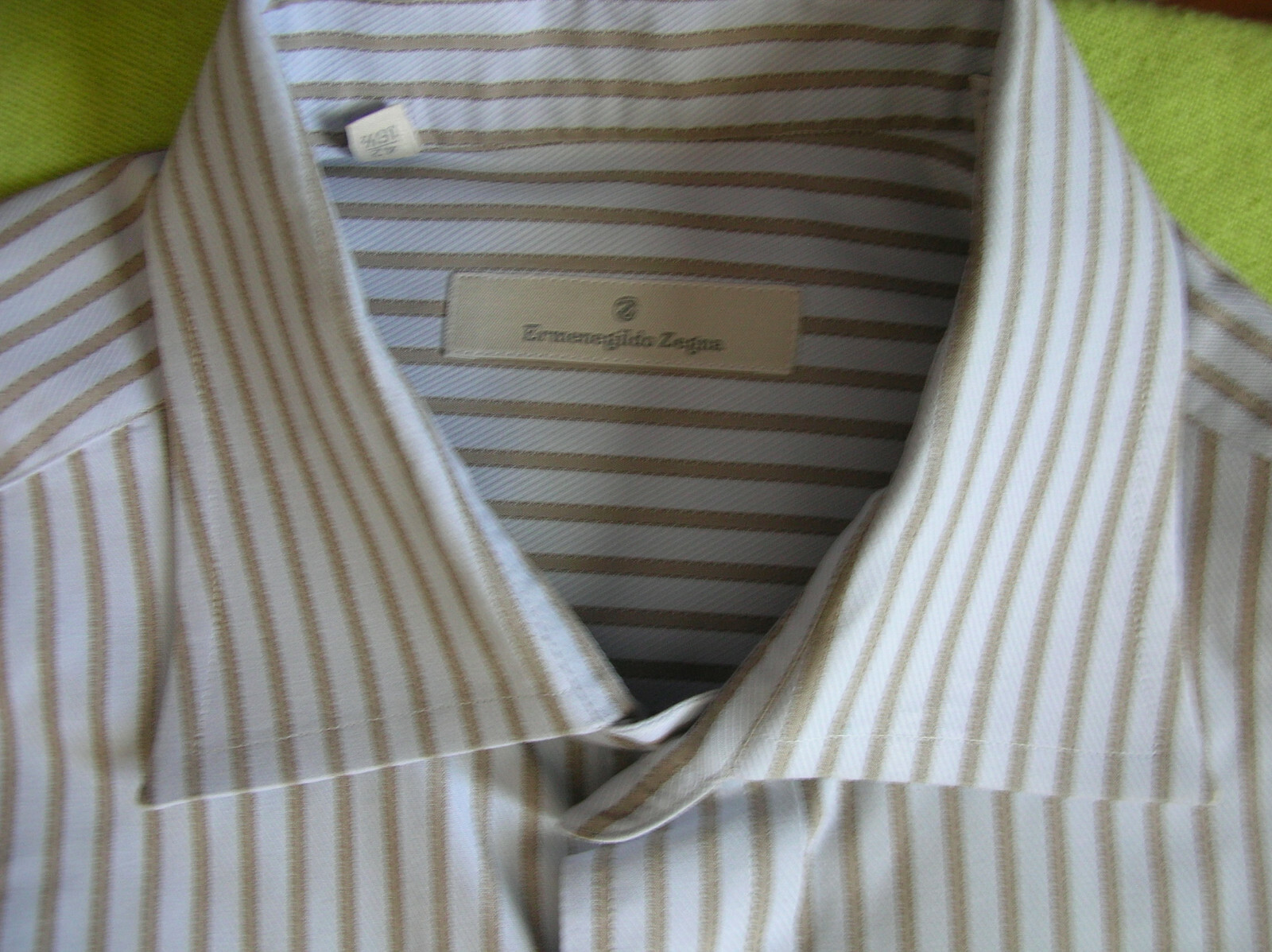 Ermenegildo Zegna blue stripe dress shirt made in spain 16 – 16 1/4 x 36 (S15)