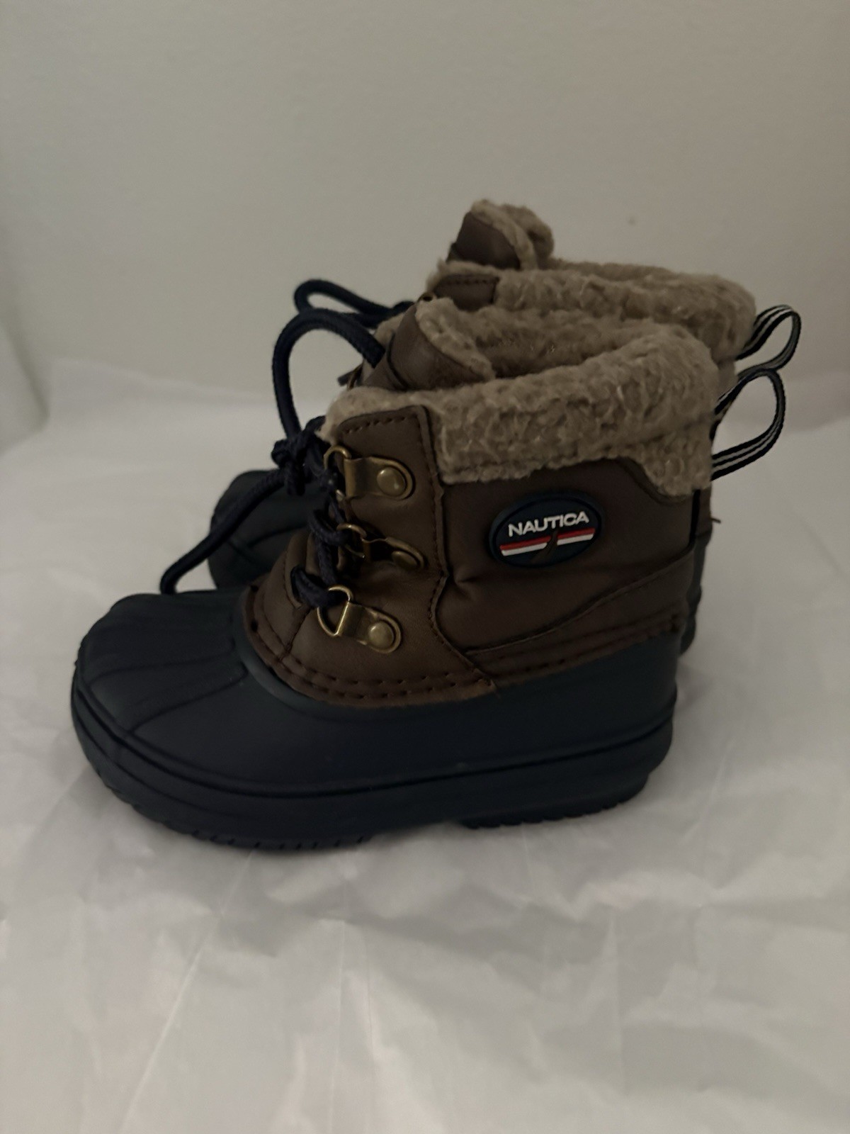 Nautica Toddler Shearling-Lined Tan Boot Size 7 Pre-Owned