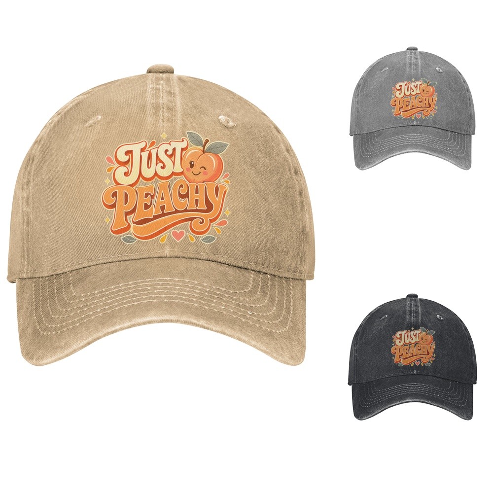 Just Peachy Baseball Cap Retro Dad Hat Adjustable Cotton