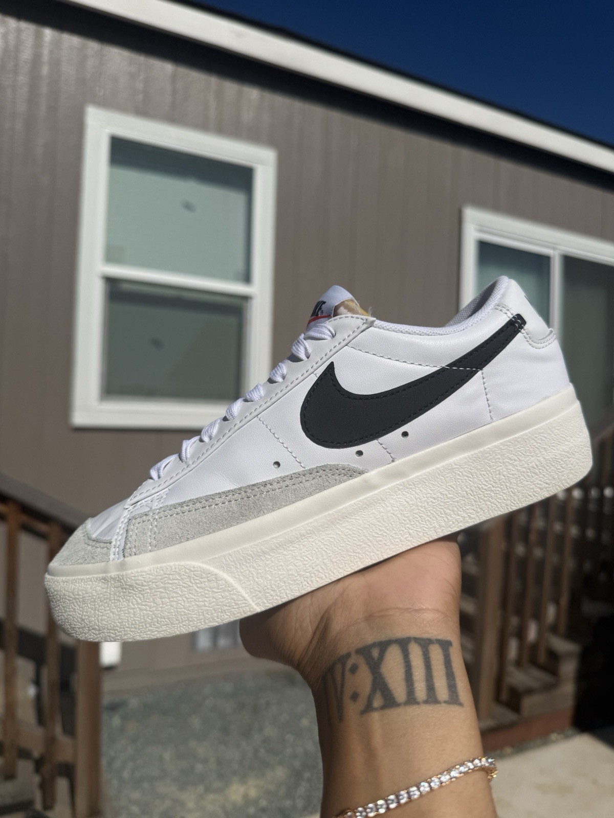 Nike Blazer Low Platform in Classic White and Black Women’s Size 7