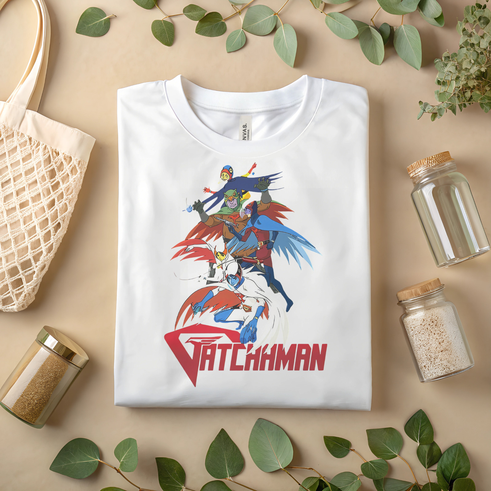 Gatchaman Anime Hero Team T-Shirt – Retro Superhero Squad Graphic Tee A182
