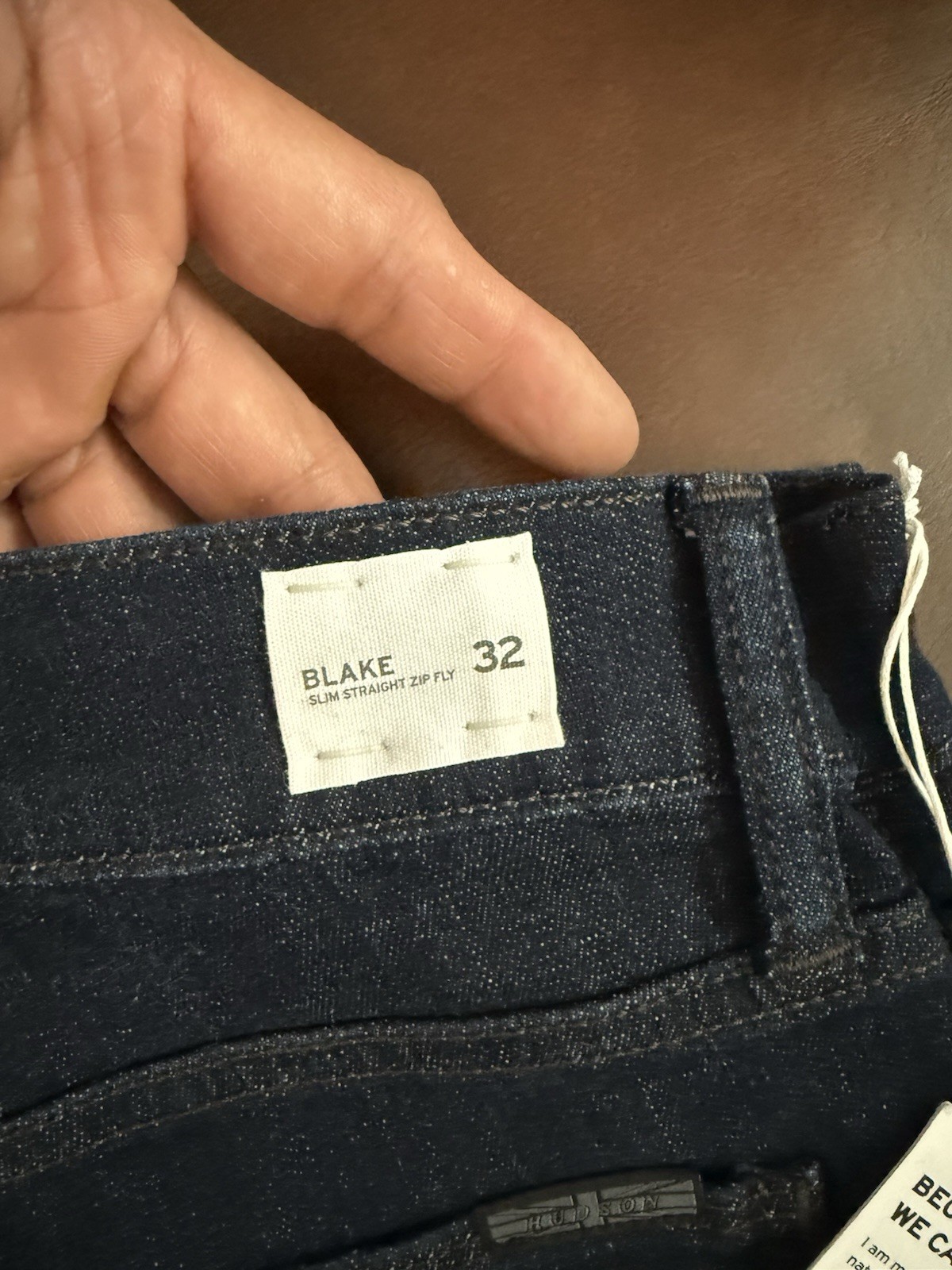 Hudson Men Blake Slim Straight Jeans Size 32 Dark Blue Denim