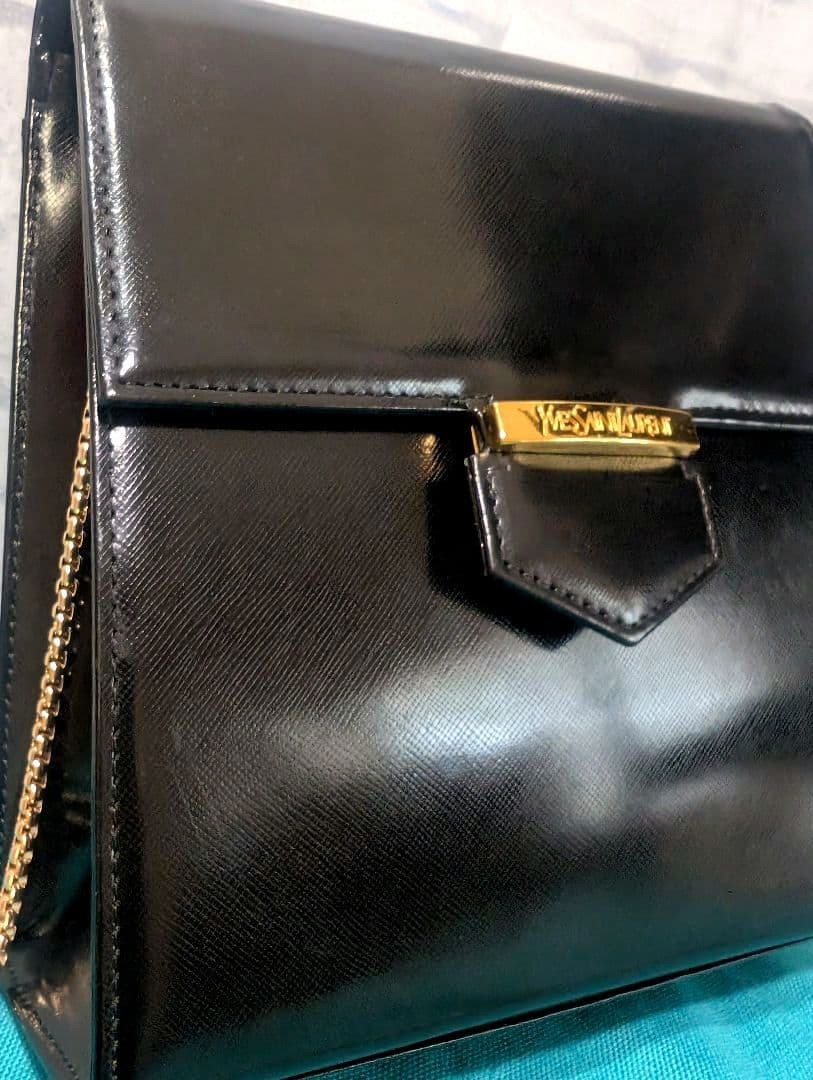 Yves Saint Laurent YSL Black Leather Crossbody Bag 8×8.3×2.8in Used