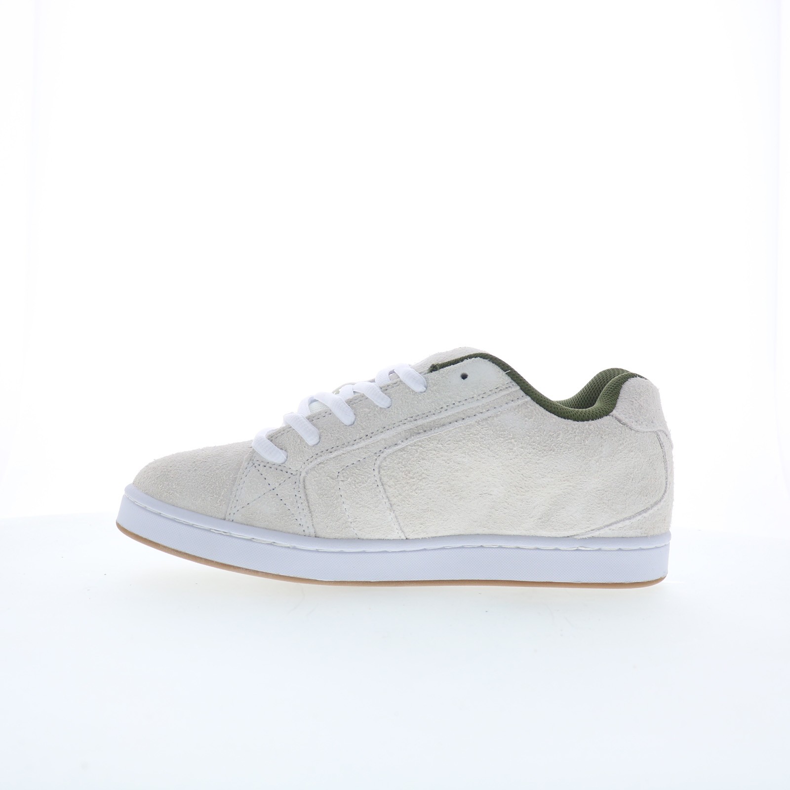 DC Net SE DC03260101-OWHGRN Mens White Suede Skate Inspired Sneakers Shoes