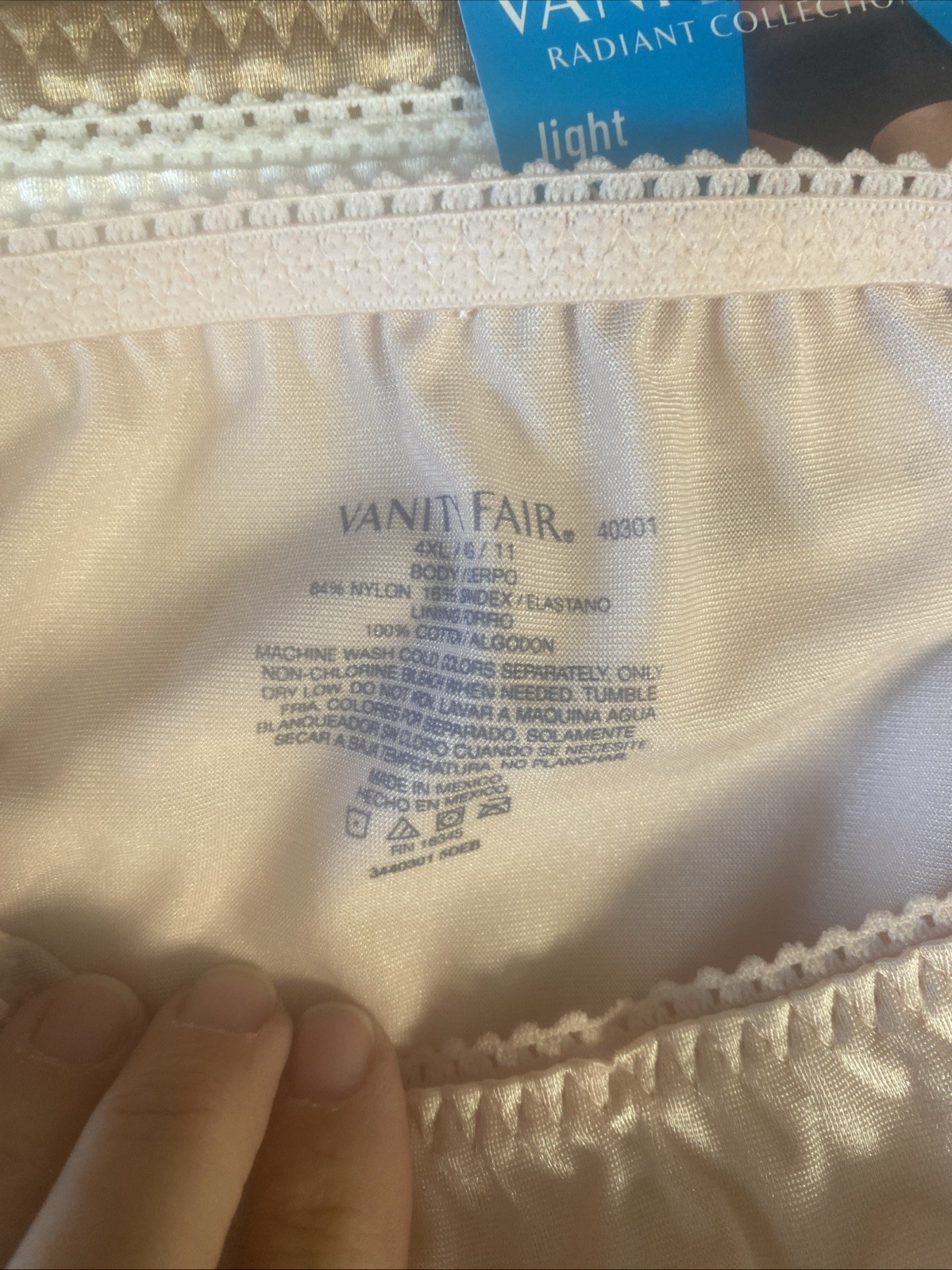 Vanity Fair Radiant Collection Light Control Undershapers 3 Pk Briefs 4XL/11 New