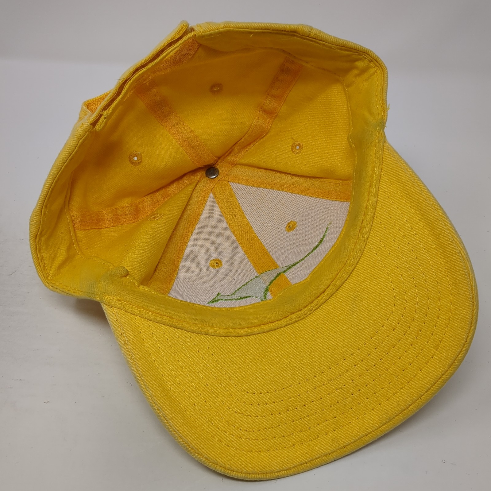 Kangaroo Strapback Baseball Cap Yellow One Size Adjustable Vented Holes 6 Panel