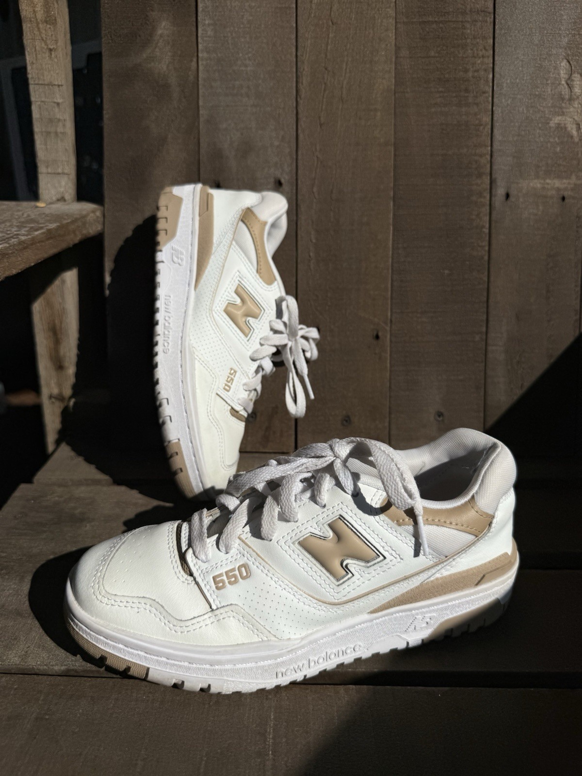 New Balance 550 White Incense Tan Beige Sneakers Women 7 / Men 5.5