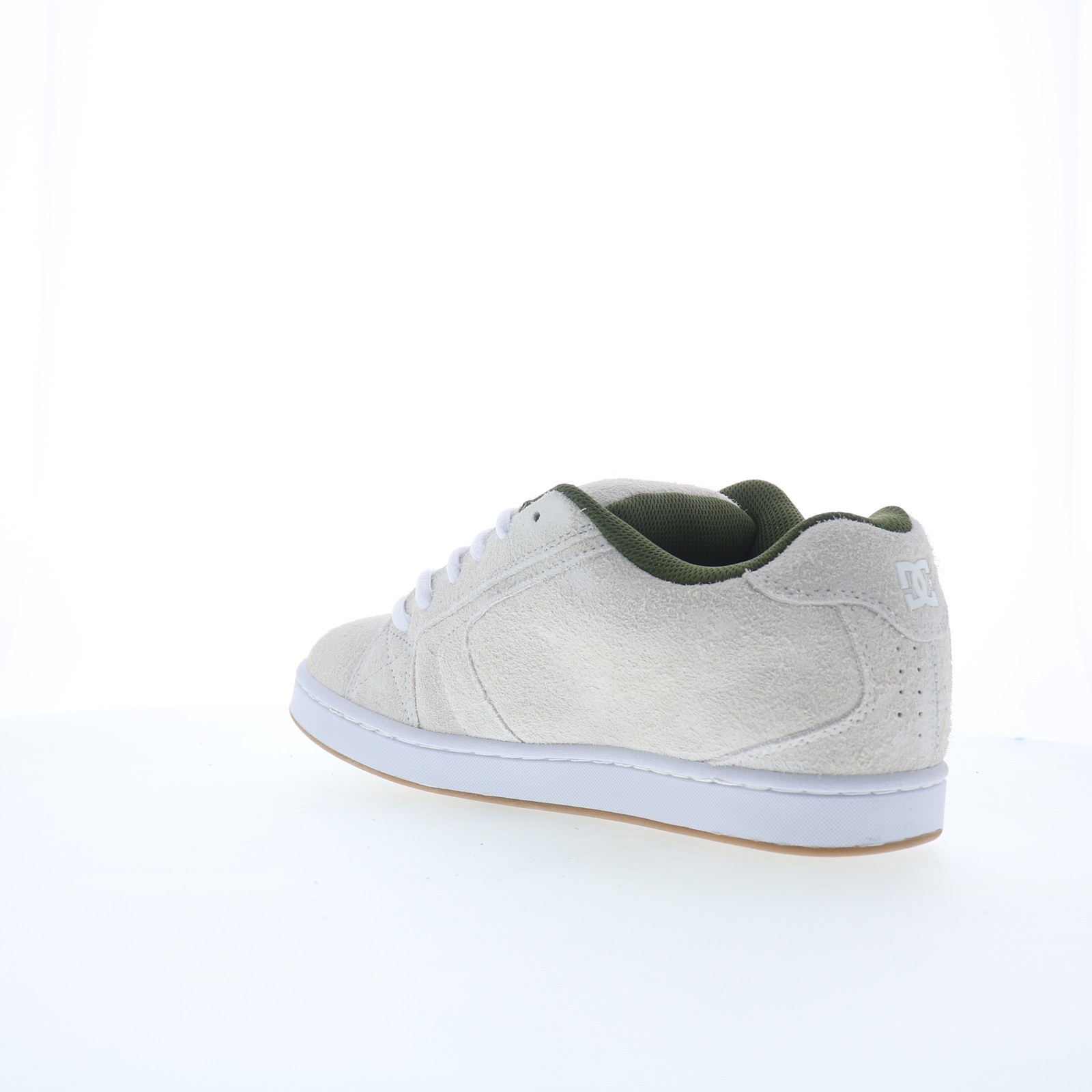 DC Net SE DC03260101-OWHGRN Mens White Suede Skate Inspired Sneakers Shoes