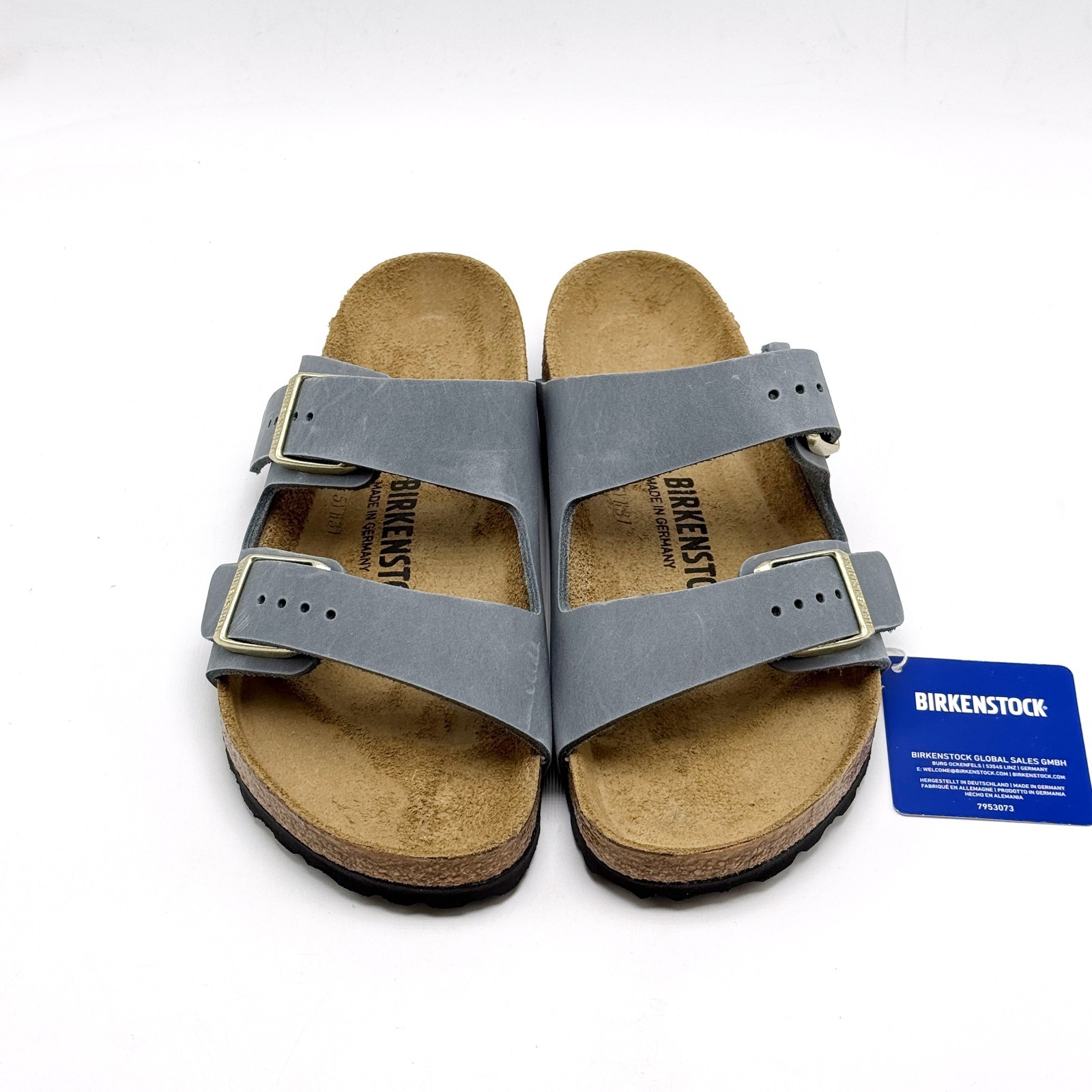 *NEW* Unisex BIRKENSTOCK Arizona Oiled Leather Sandal BASALT GRAY (1029197) 👍
