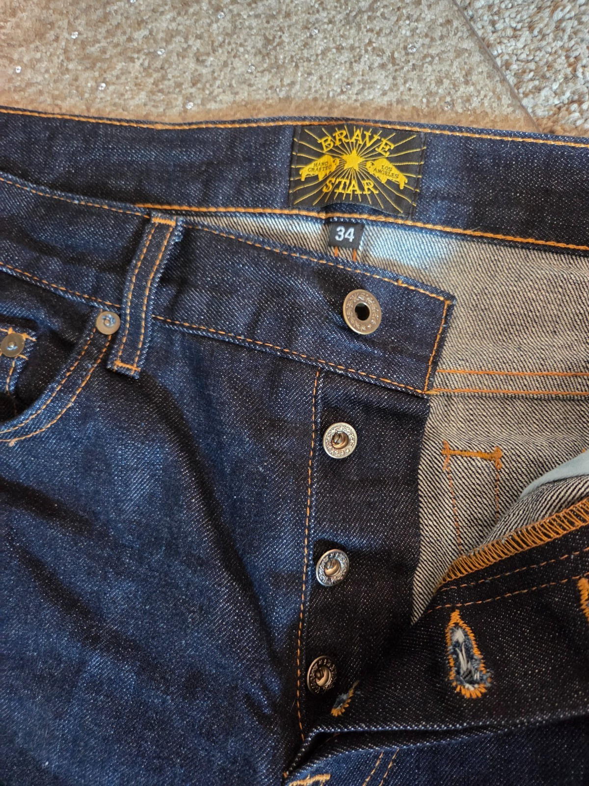 Brave Star Selvage – The Regular Taper – Men’s 14 oz Denim Jeans Size 34