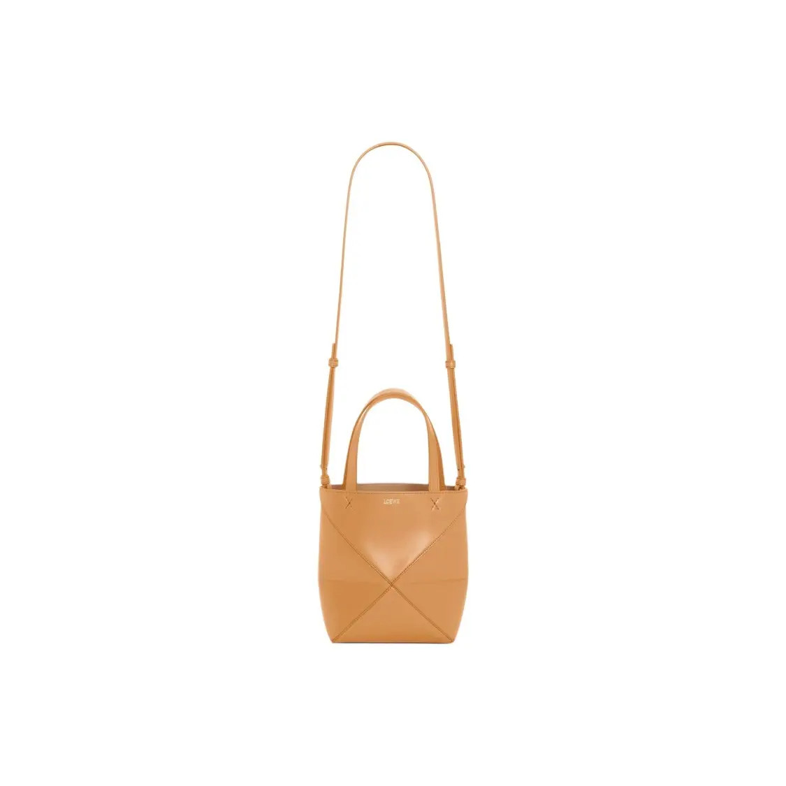 LOEWE Puzzle Fold Tote shopping bag handbag mini male model brown 6.5×3.7×7.8 in