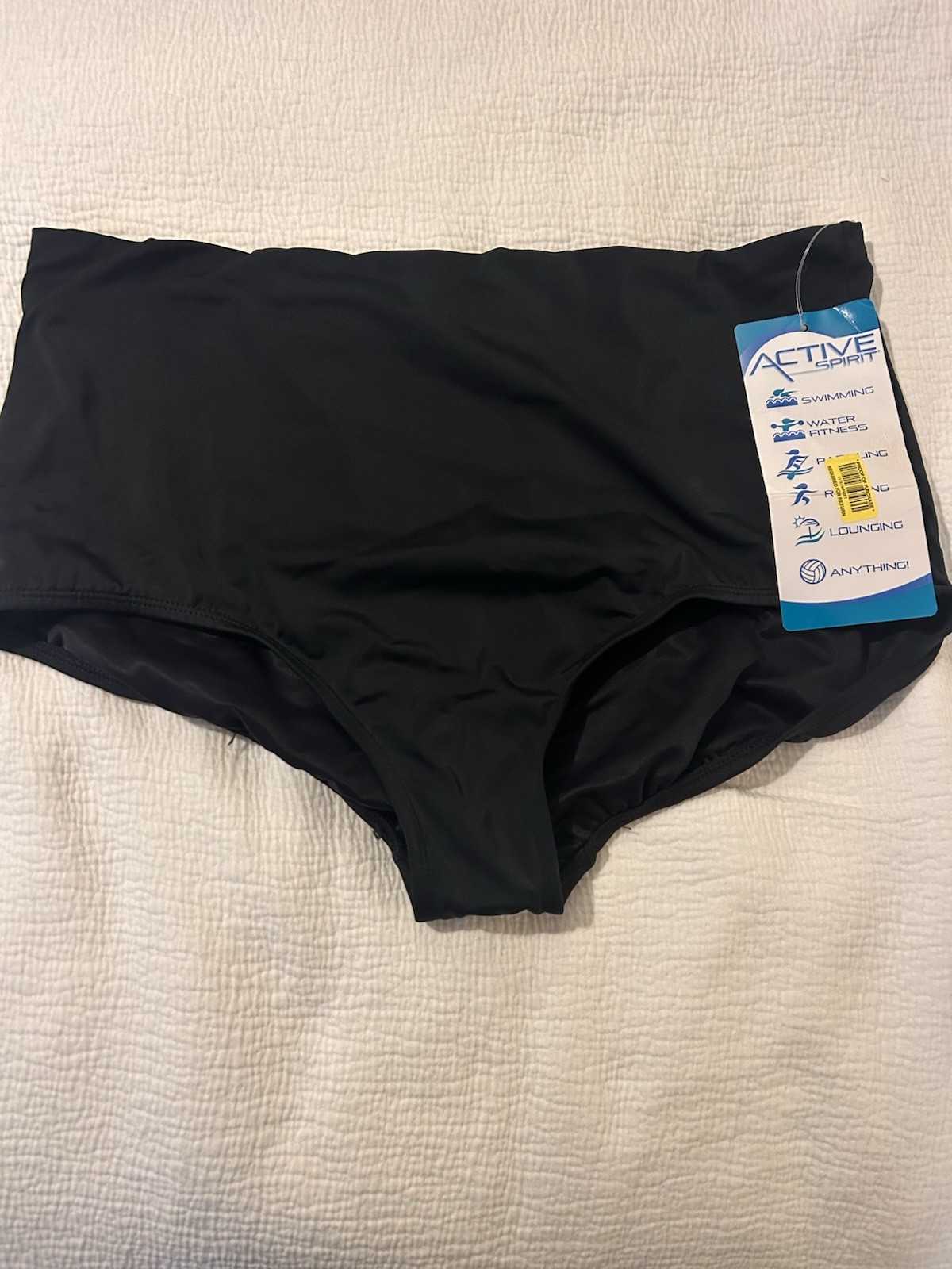 Active Spirit 360 Surround Control Brief Bikini Bottom Black Swim 801004 Size L