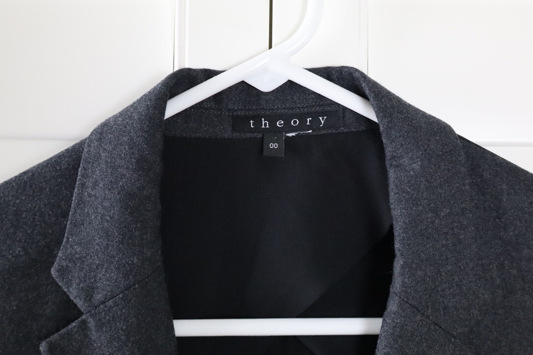 THEORY $395 Shatrice Mixed Materials Wool Silk Sheer Back Jacket Top Size 00