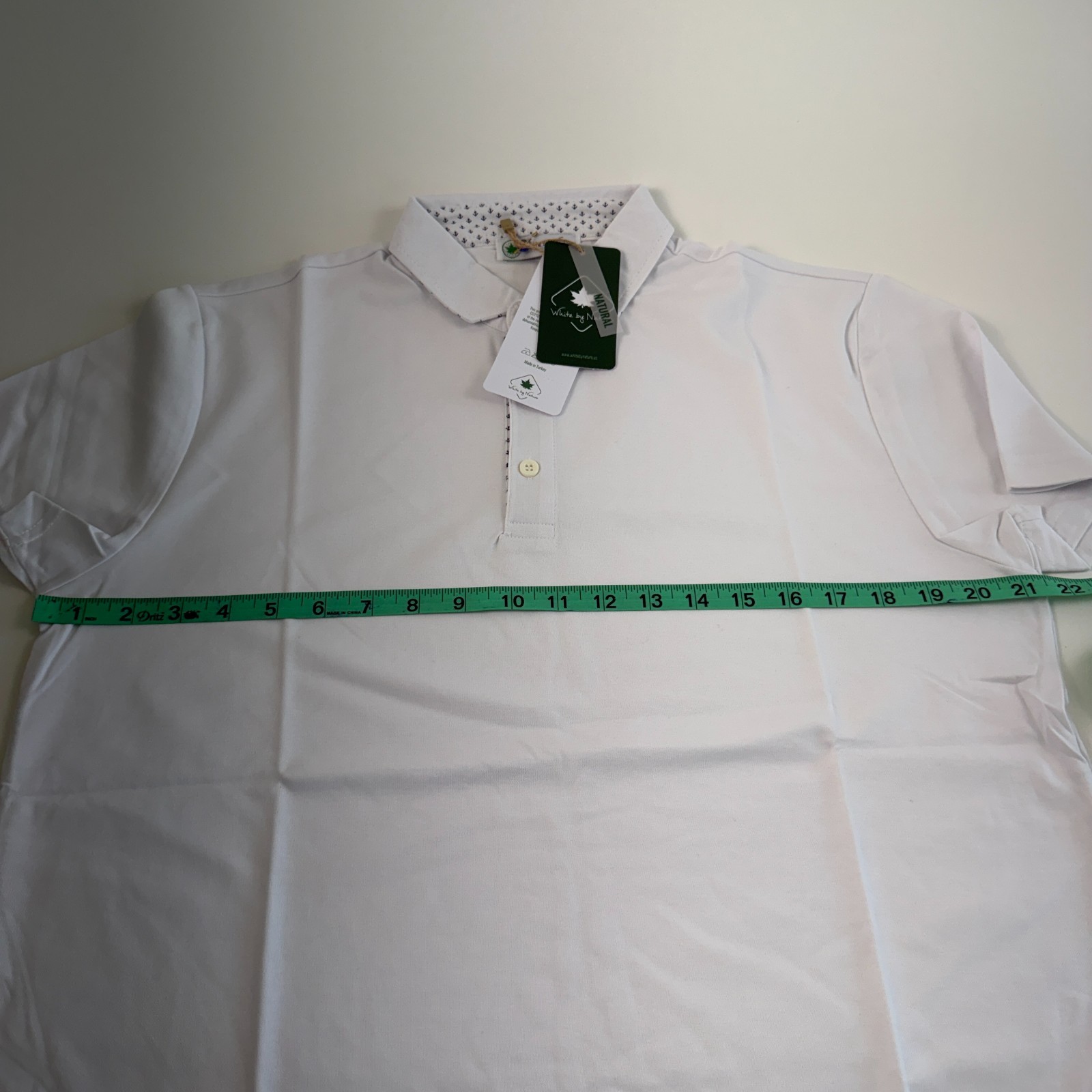 White by Nature Men’s 100% Cotton Short Sleeve Polo Shirt White Size XL NWT