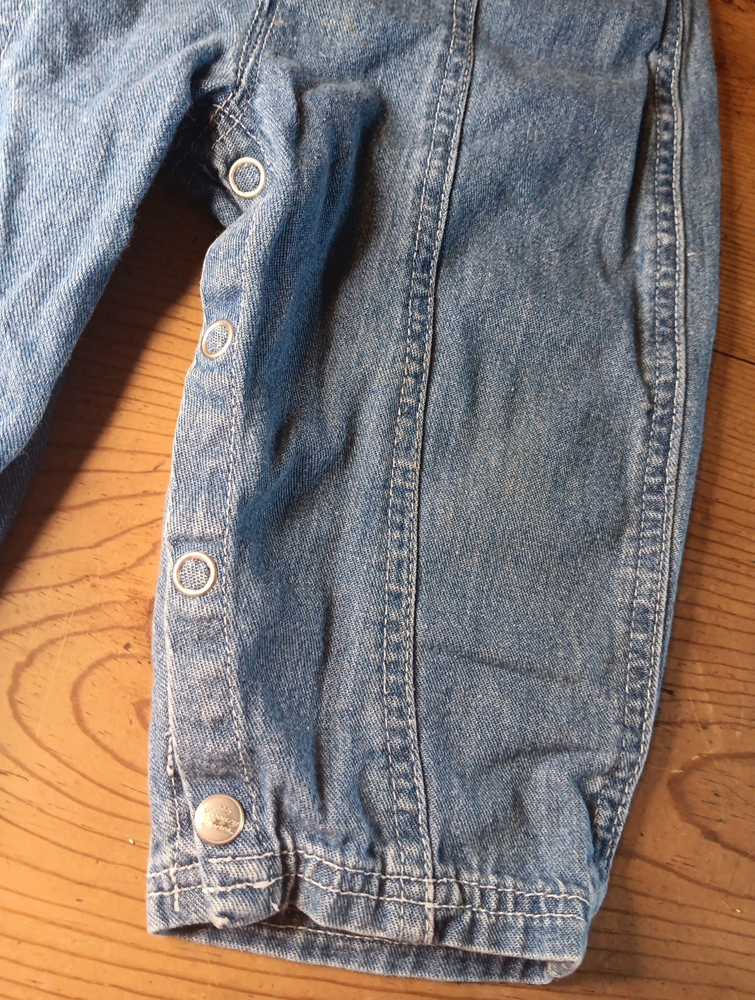 Looney Tunes Bugs Bunny Denim Overalls Baby 12M Girl Boy Vtg 90s 3D Jean Snap