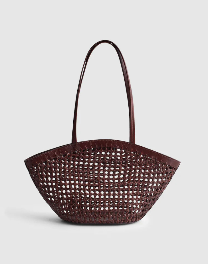 Madewell The Caning Tote Woven Straw Leather Shoulder Bag Women’s Natural SALE