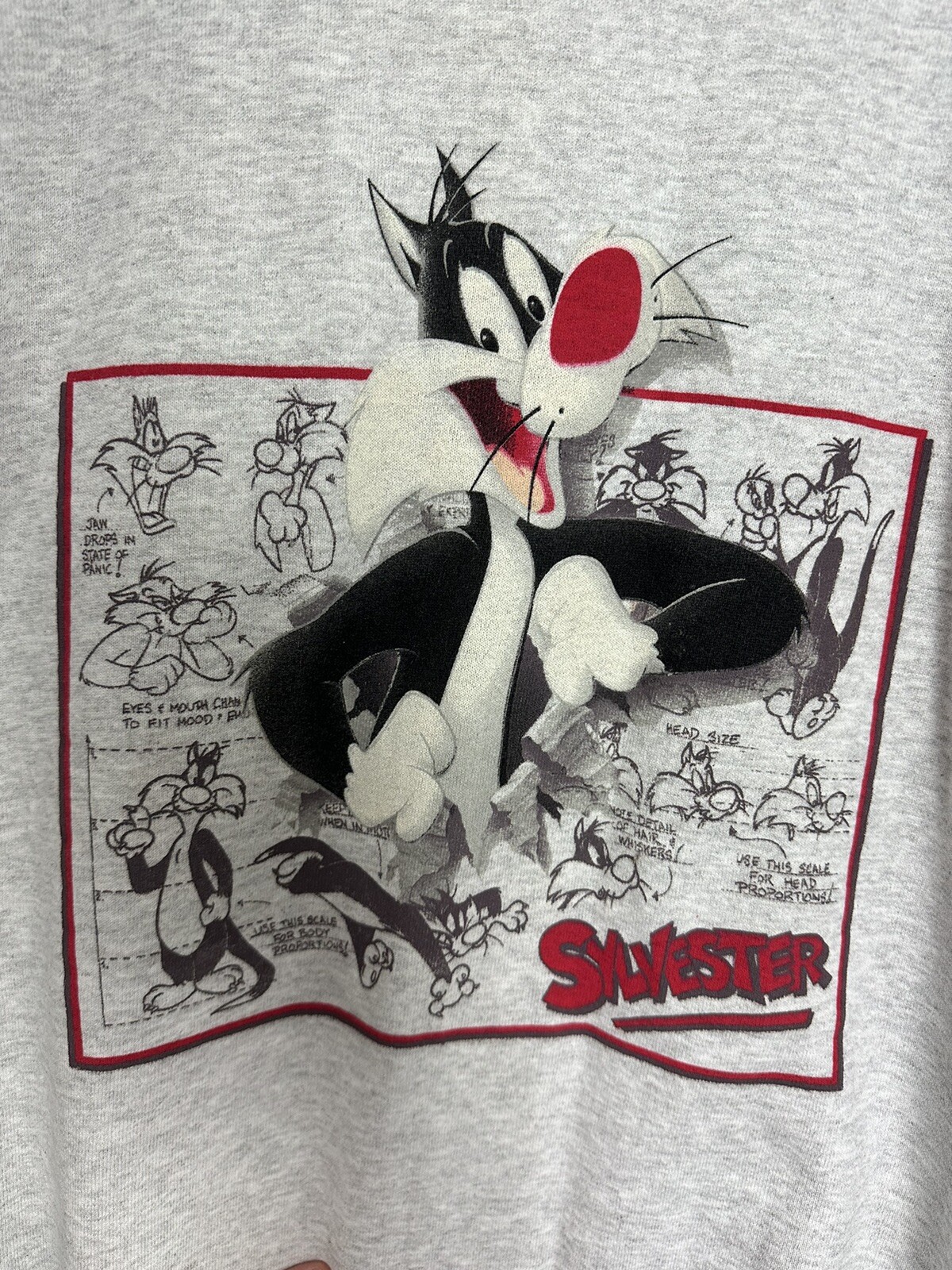 Vintage New Sylvester Sweatshirt Mens XL/XXL Crewneck Pullover Looney Tunes Cat