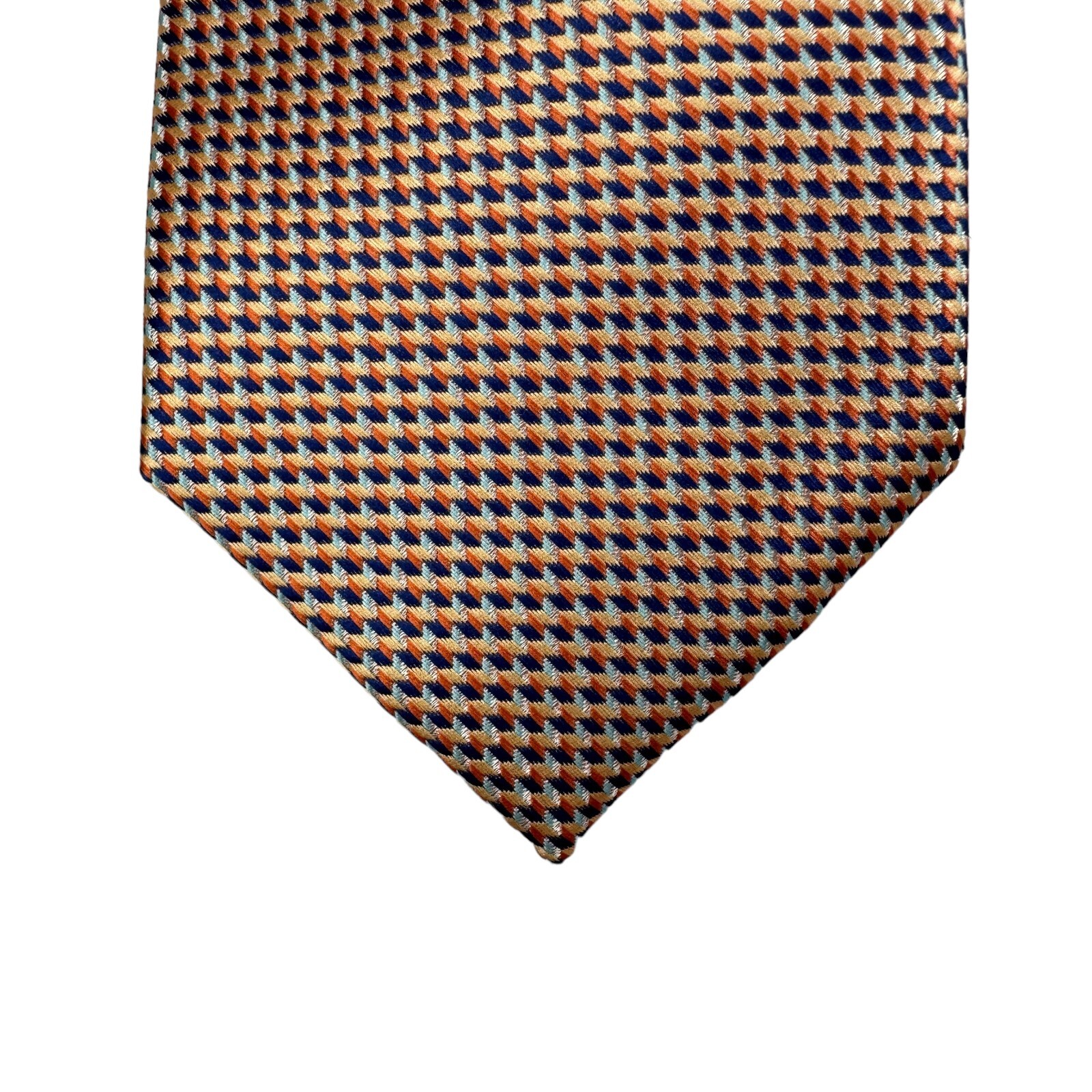 Perry Ellis Mens Gaines Mini-Print Classic Neck Tie Orange 3 1/8″