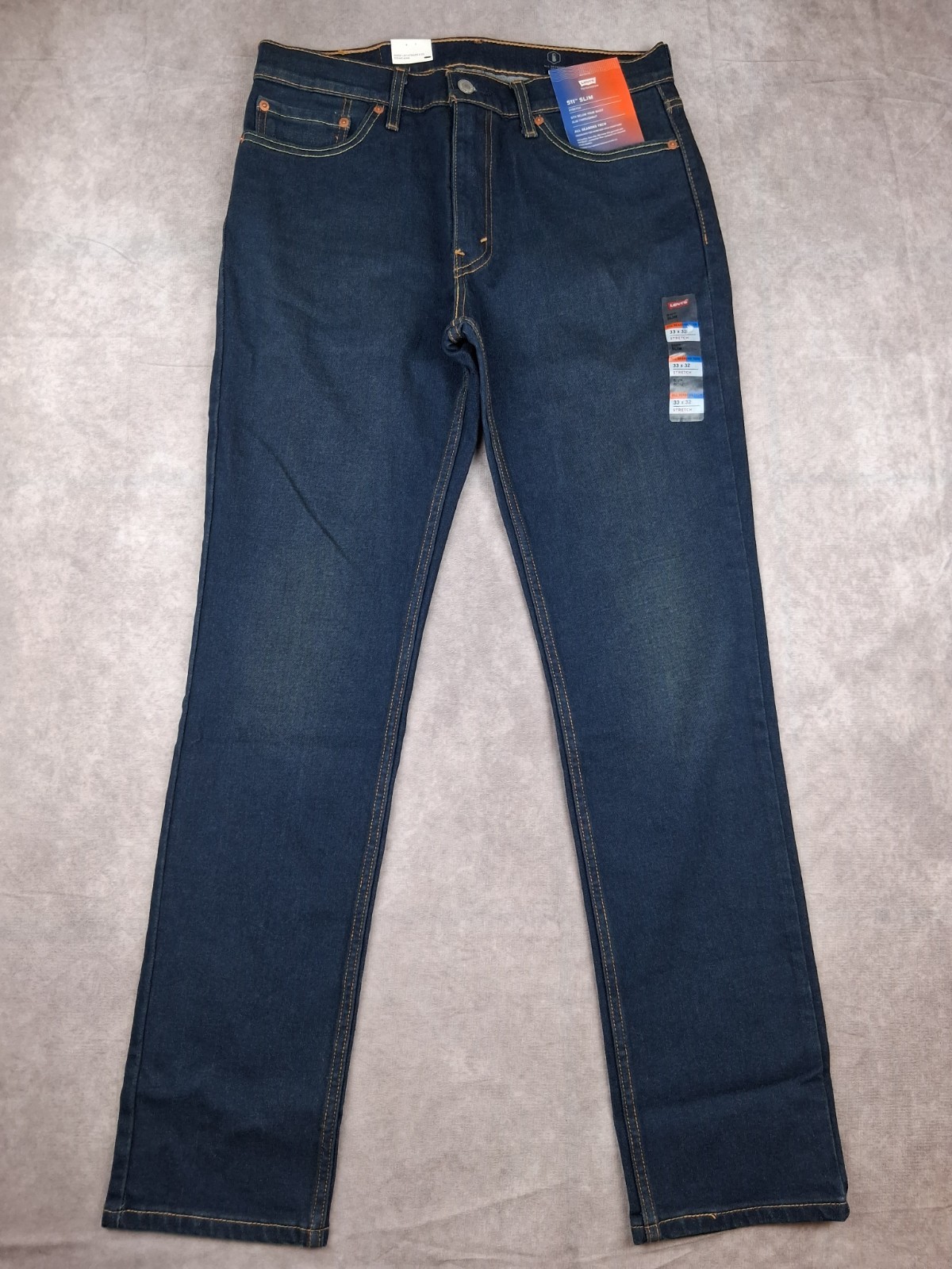 Levi’s 511 Slim Jeans Mens 32×32 Fit Blue All Seasons Tech Stretch Dark Wash NEW