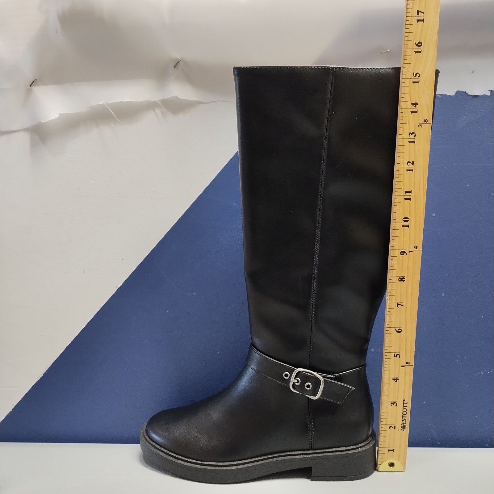 LC Lauren Conrad Marolyn Tall Boots Womens Size 5.5 Black Memory Foam Side Zip