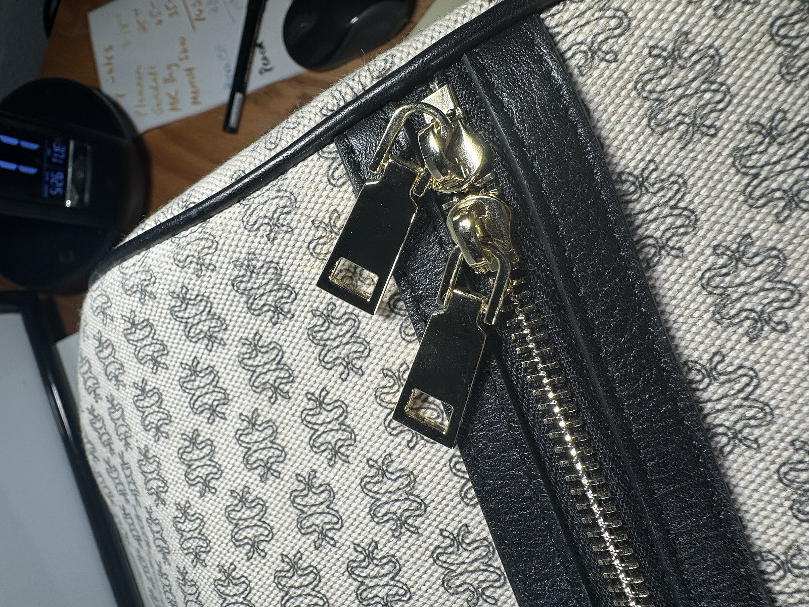Matching Genuine Leather Trimmed Handbag and Tote – Made in Italy