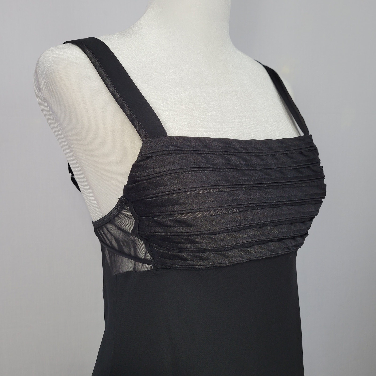 Vintage Empire Waist Sheer Back Dress size M Black Whimsigoth 90s Y2K Regency