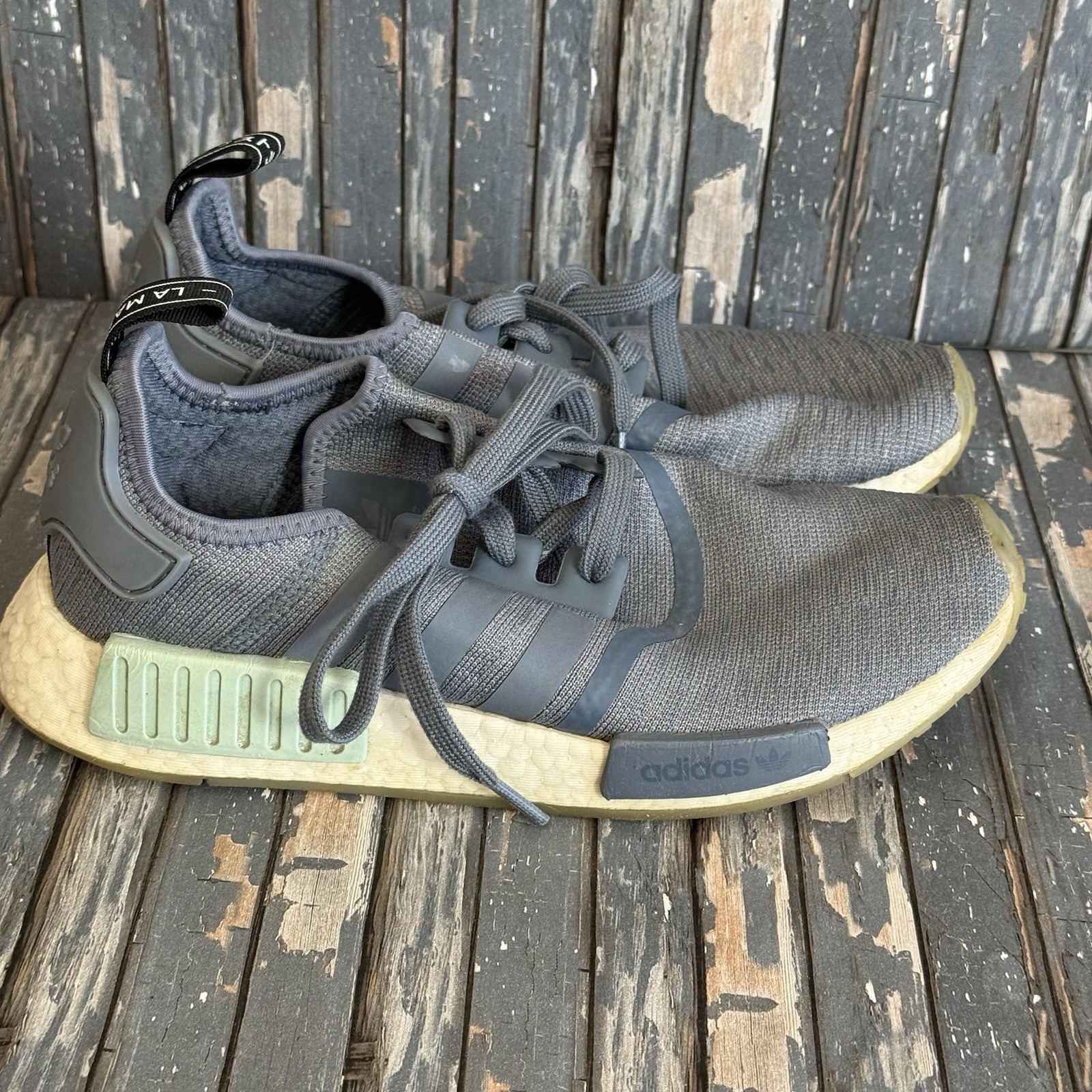 Adidas NMD R1 Women’s Sneakers Running Shoe Athletic Footwear Raw Steel Sz 8