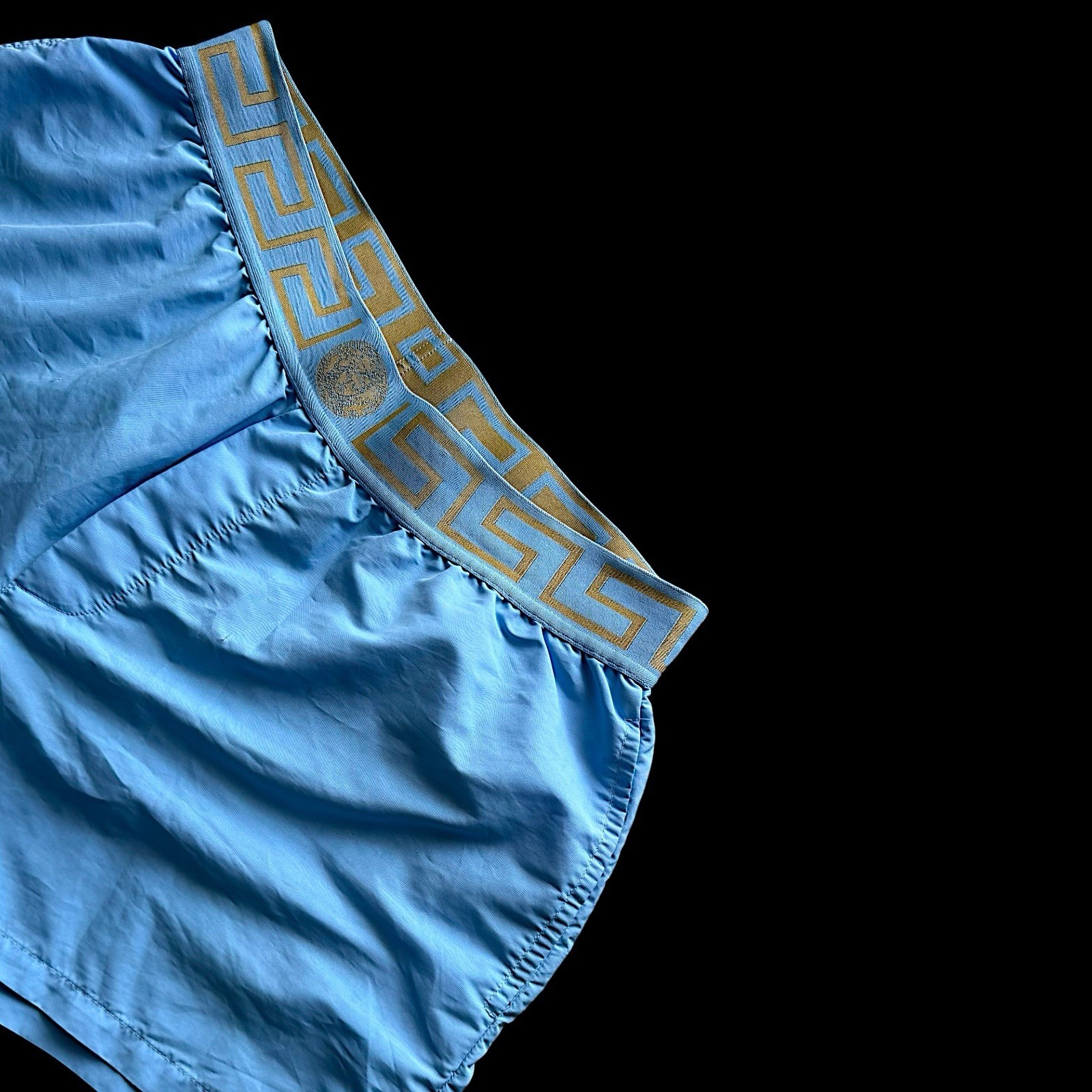 Versace Men’s Gold Greeca Stripe Swimwear Swim Shorts Versace sz 5 US M IT 50