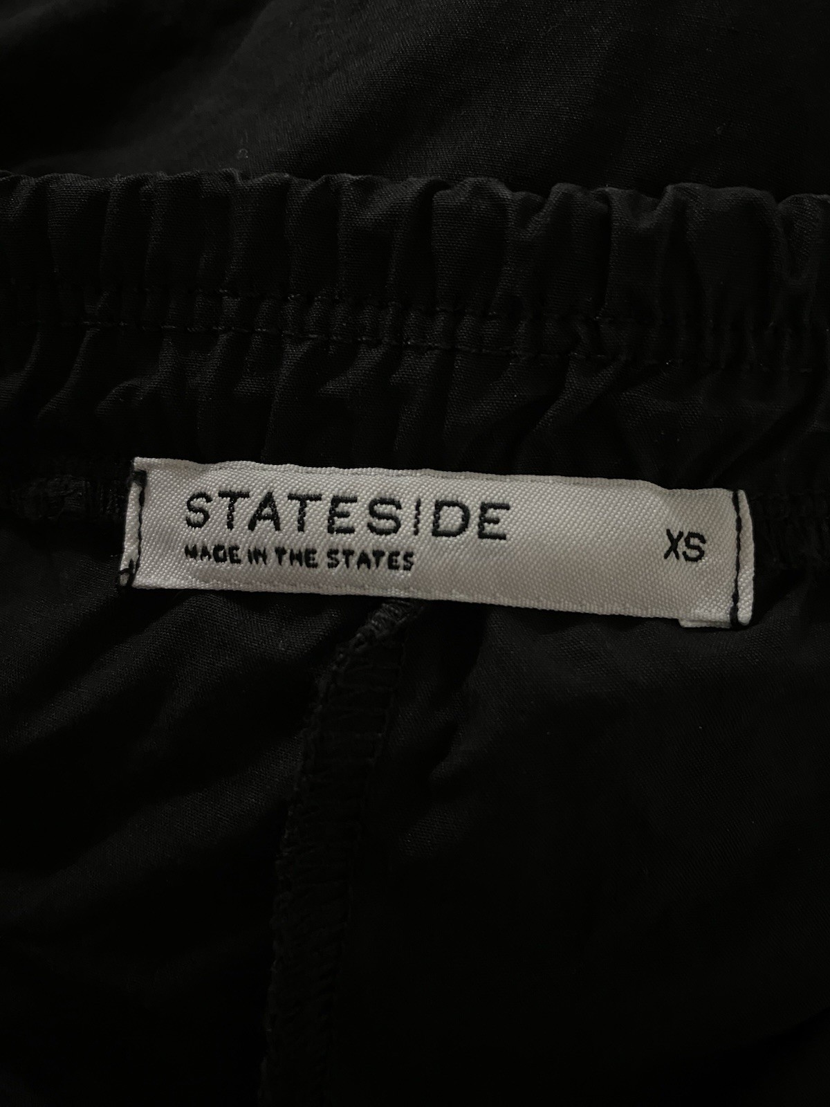 STATESIDE Women’s Black Structured Poplin Drawstring Cargo Pants Size XS