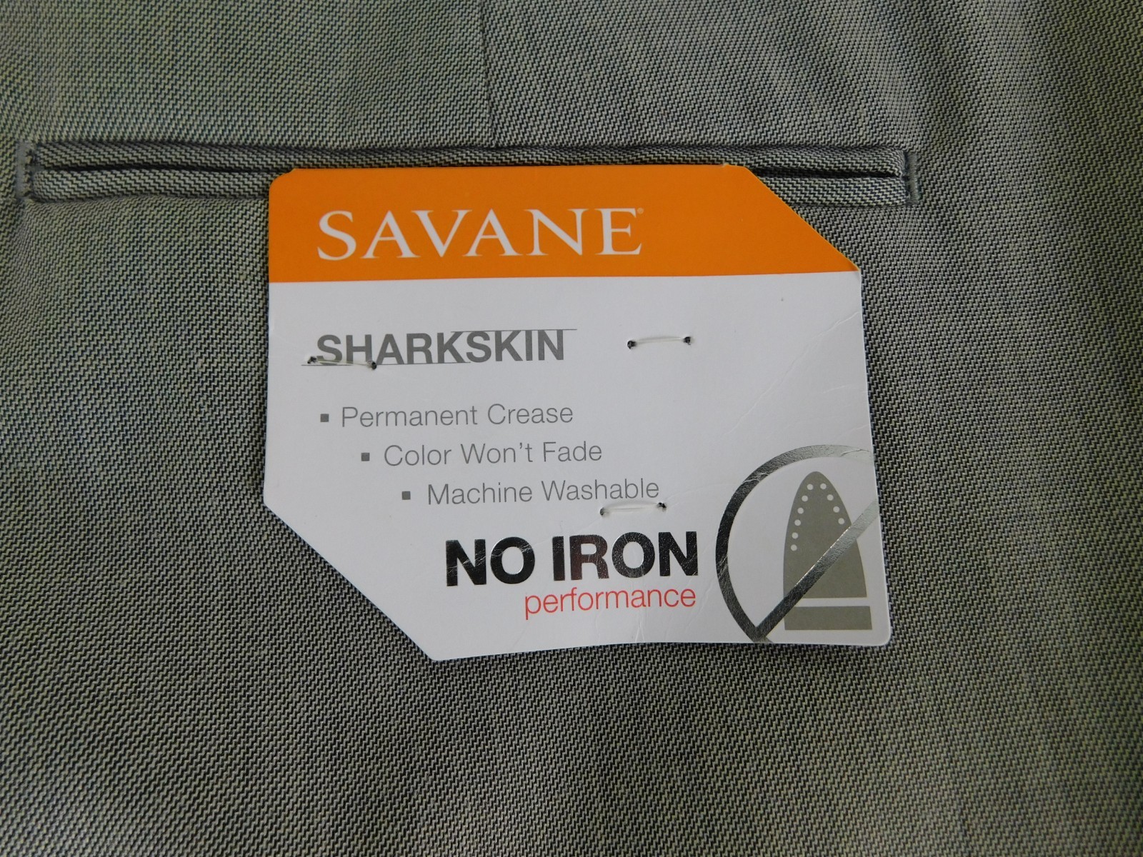 Savane Mens Designer Lightweight Sharkskin Gray Dress Pants 34 x 32 NEW $68