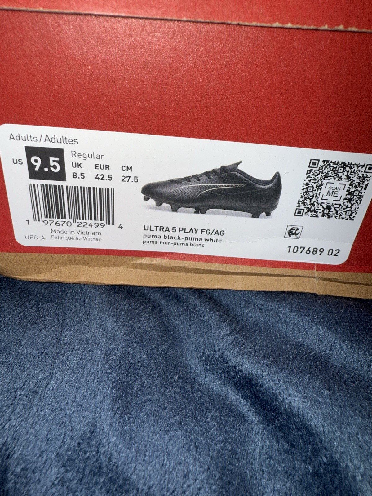 PUMA Ultra Play 5 FG/AG Soccer Cleats Black/White 107689-02 Eclipse Pack