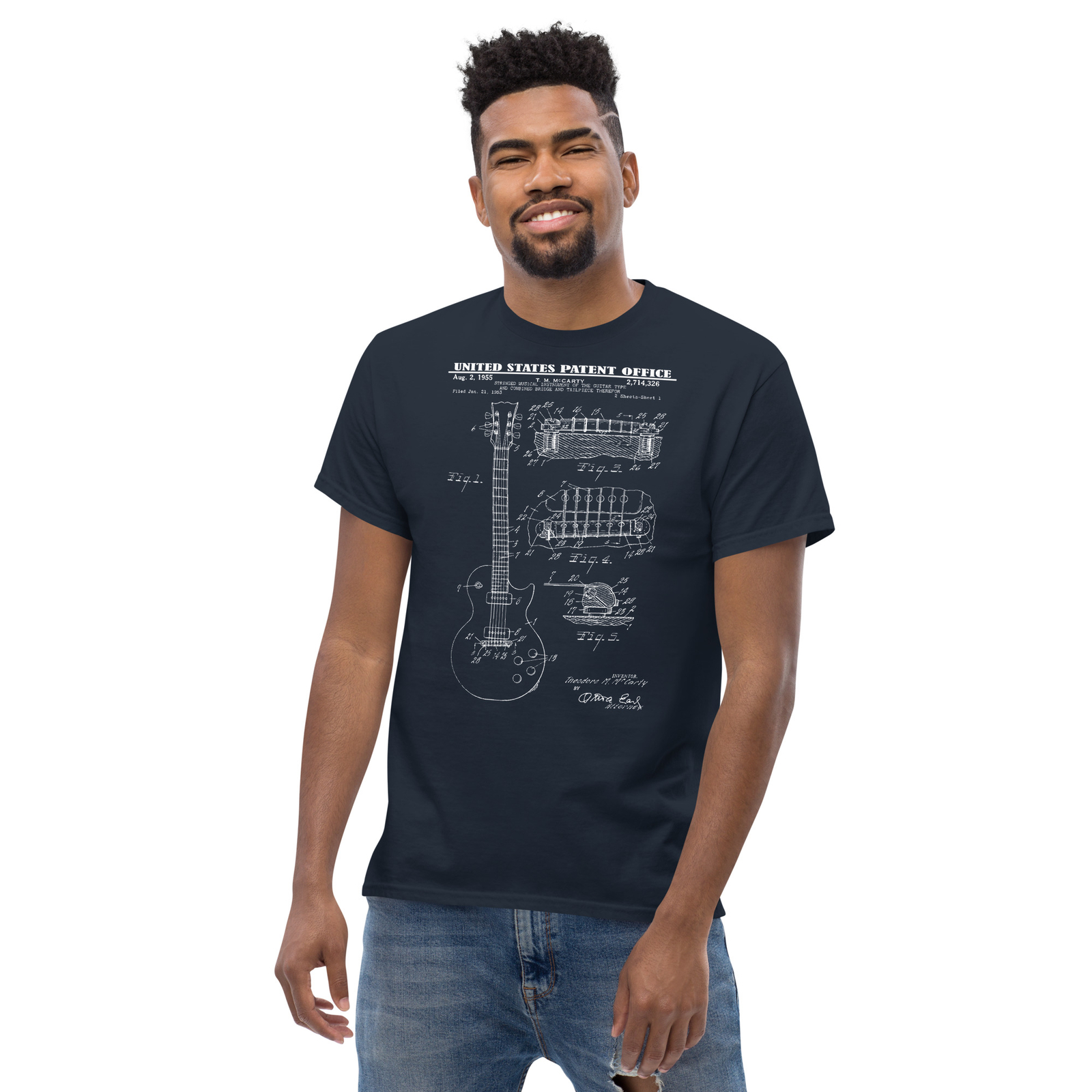 1955 GIBSON LES PAUL GUITAR PATENT T-SHIRT