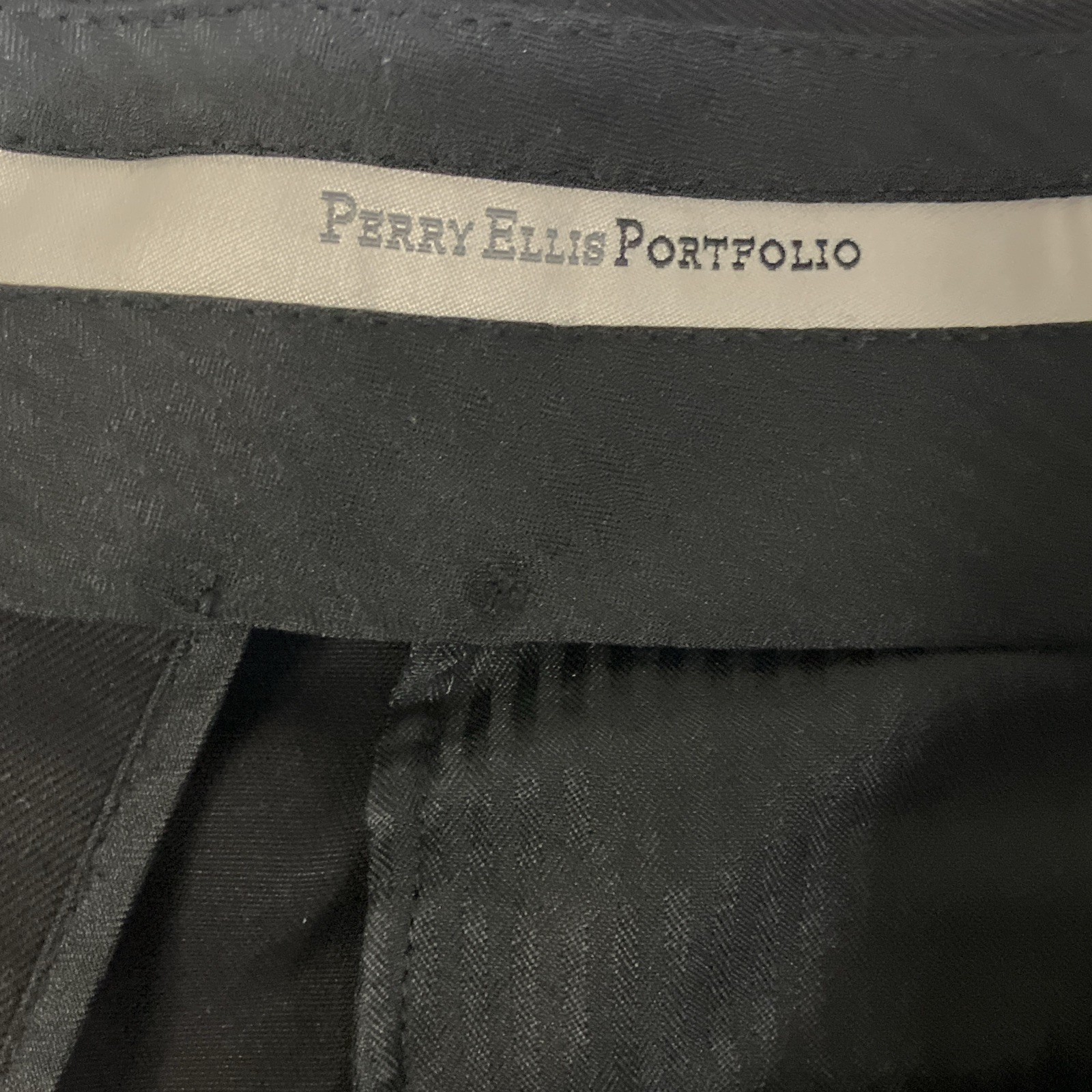 Perry Ellis Portfolio Men’s Black Cotton Twill Dress Pants 32W Straight Leg