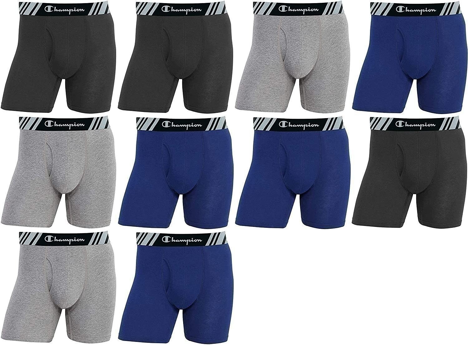 Champion Elite Men’s Boxer Briefs 10-Pack All Day Comfort Double Dry X-Temp…